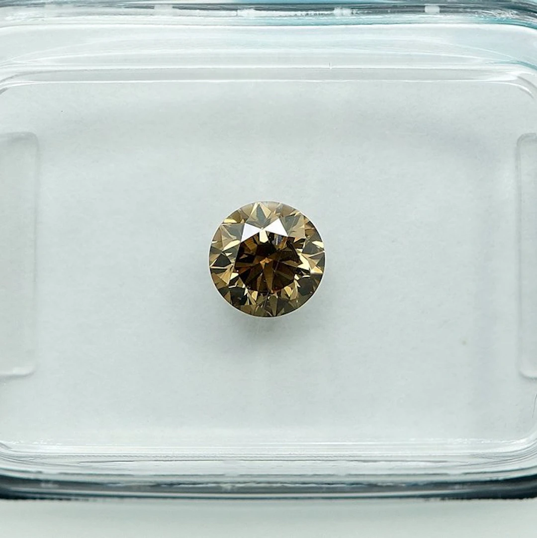 1 pcs Diamond (Natural coloured) - 0.48 ct - Round...