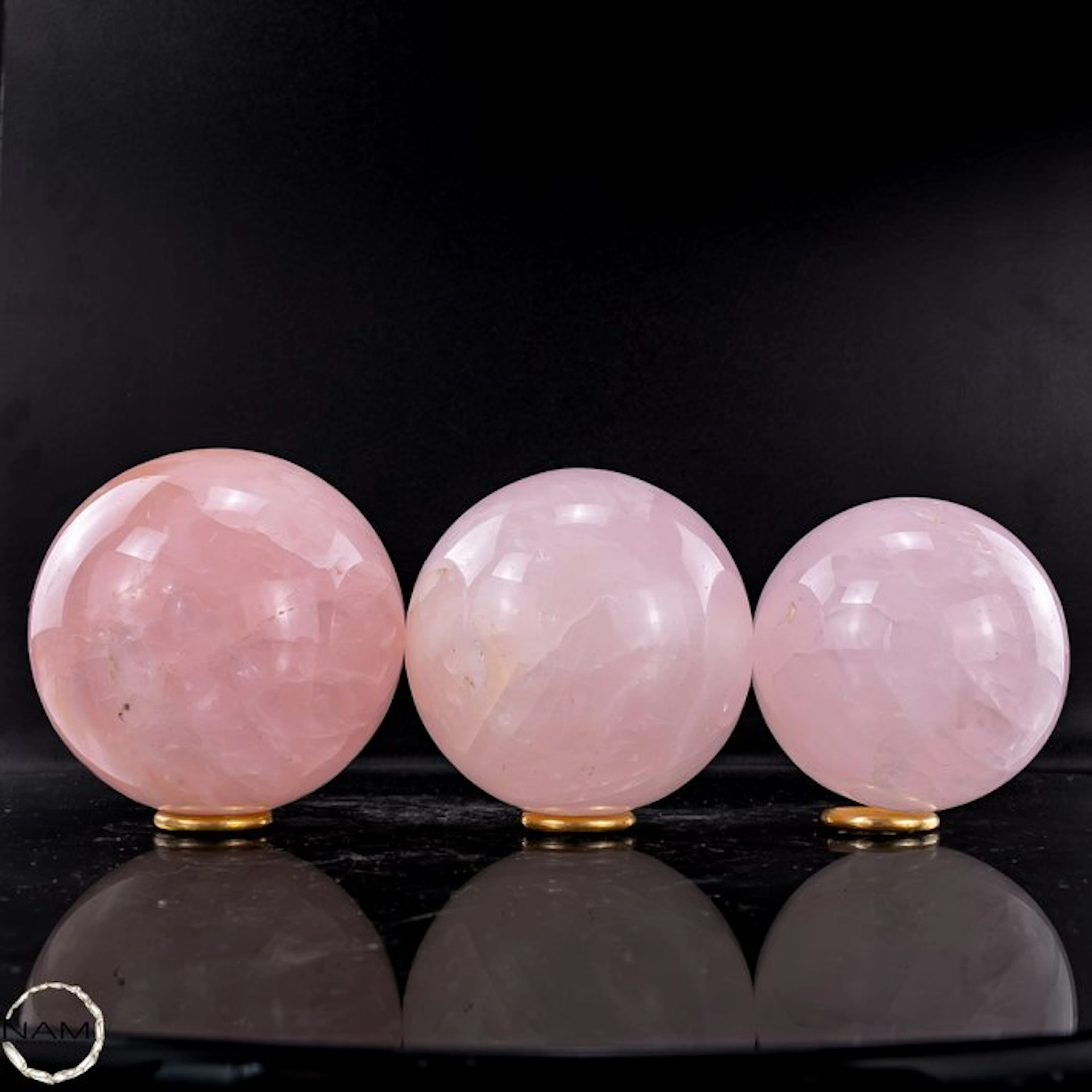 Rose Quartz Sphere Set – Timeless Elegance in Soft Pink...