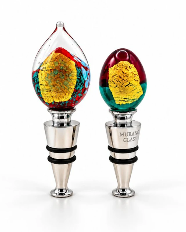 Sculpture, tappi per bottiglie in vetro di murano - 11 cm - 24kt gold