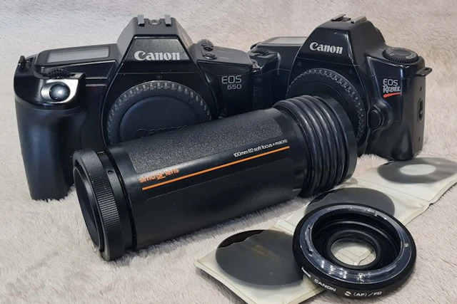 Canon EOS 650 / EOS Rebel + FE/FD adapter | Single lens reflex camera (SLR)