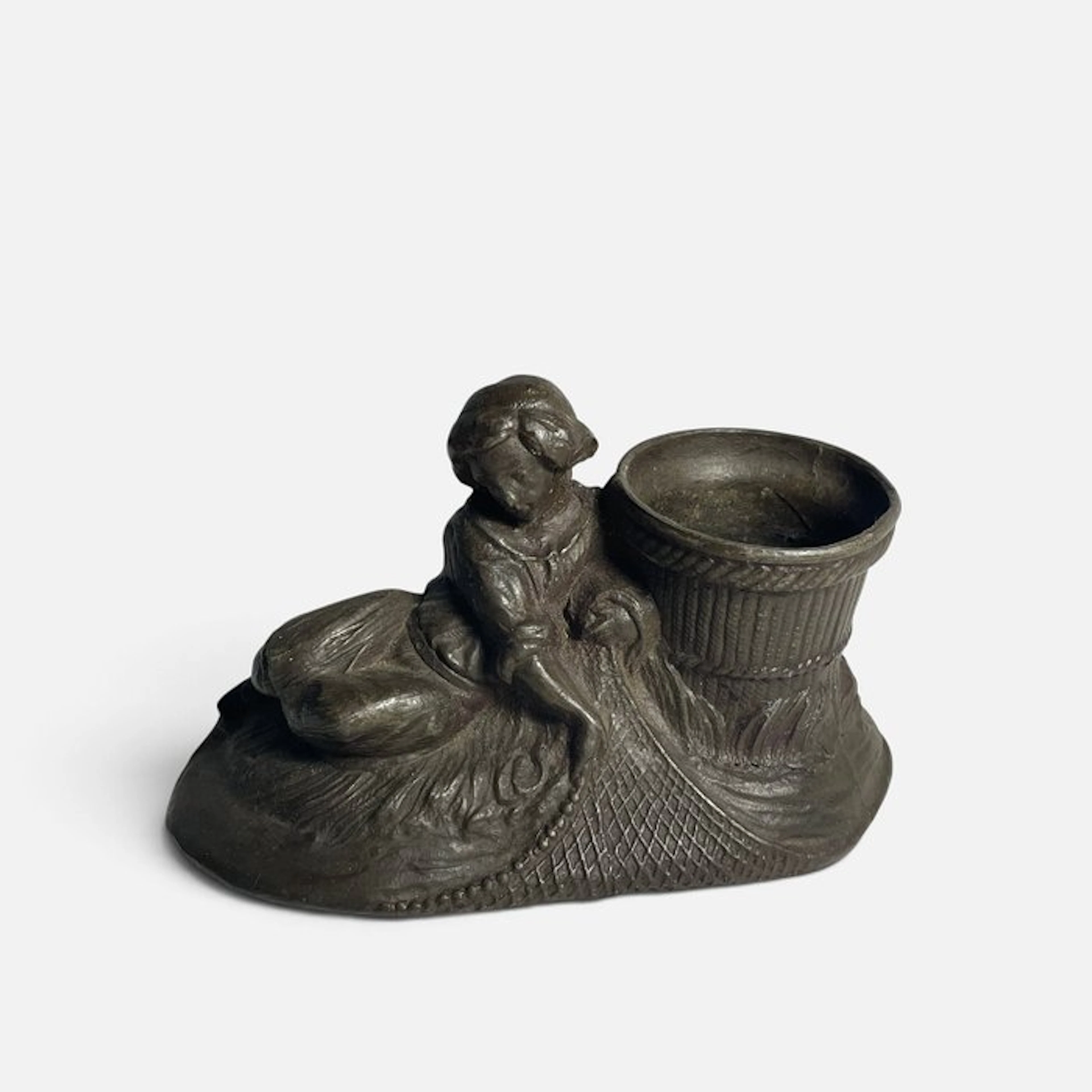 Matchbox holder - The Harvester - Spelter - No. 892
