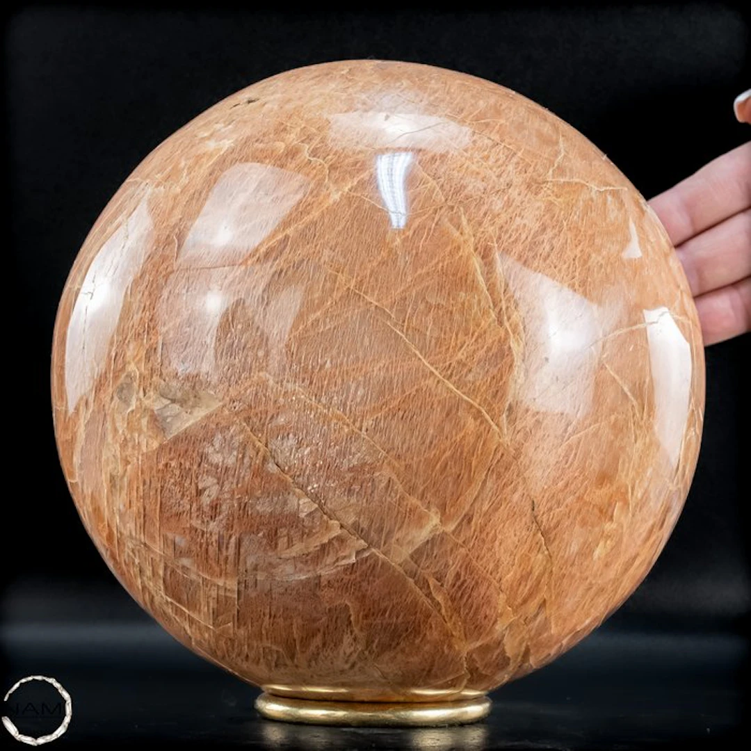 Natural Peach Moonstone Sparkling Sphere- 7007.47 g