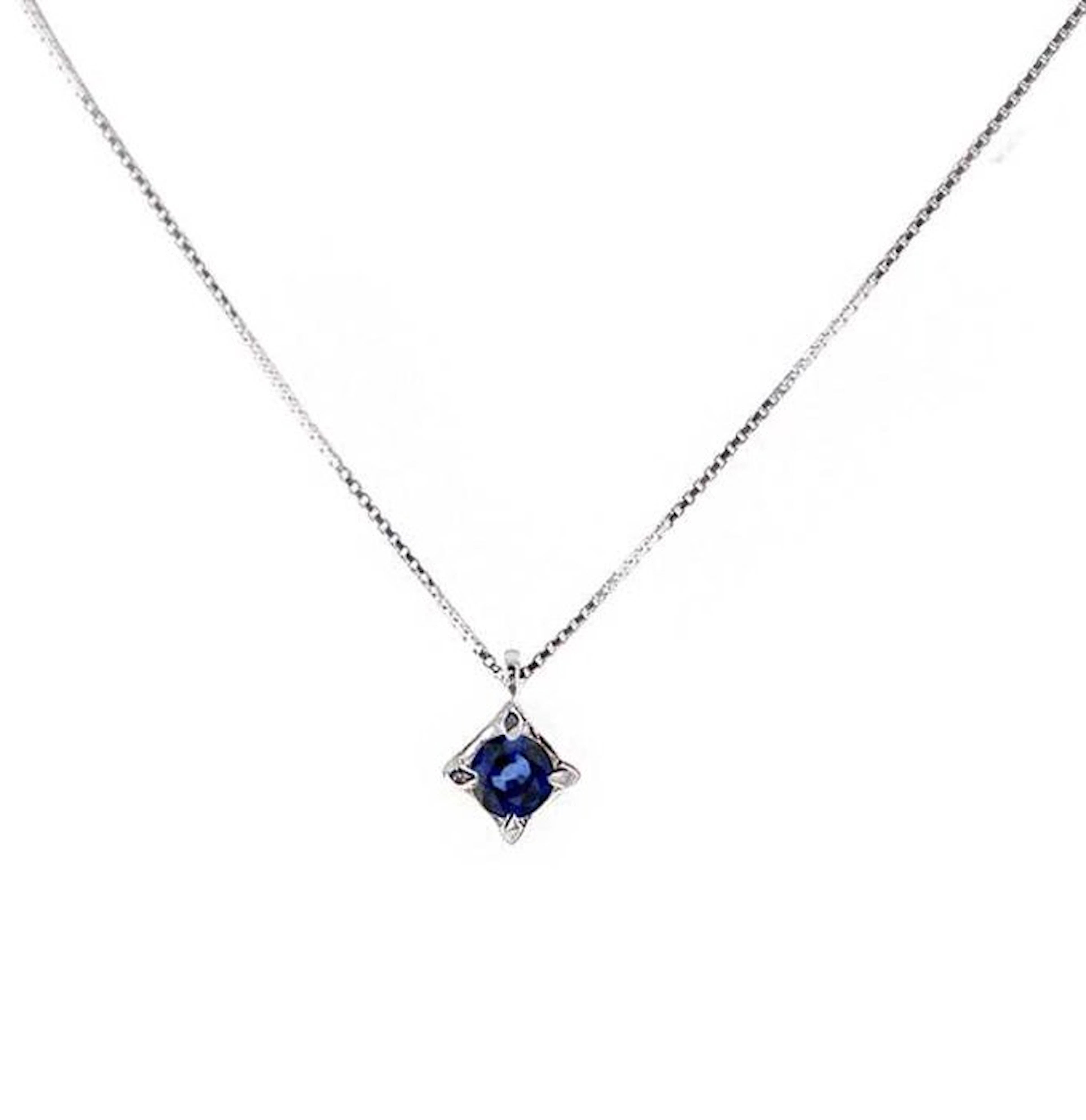 No reserve price - Necklace - 18 kt. White gold Sapphire - Sapphire
