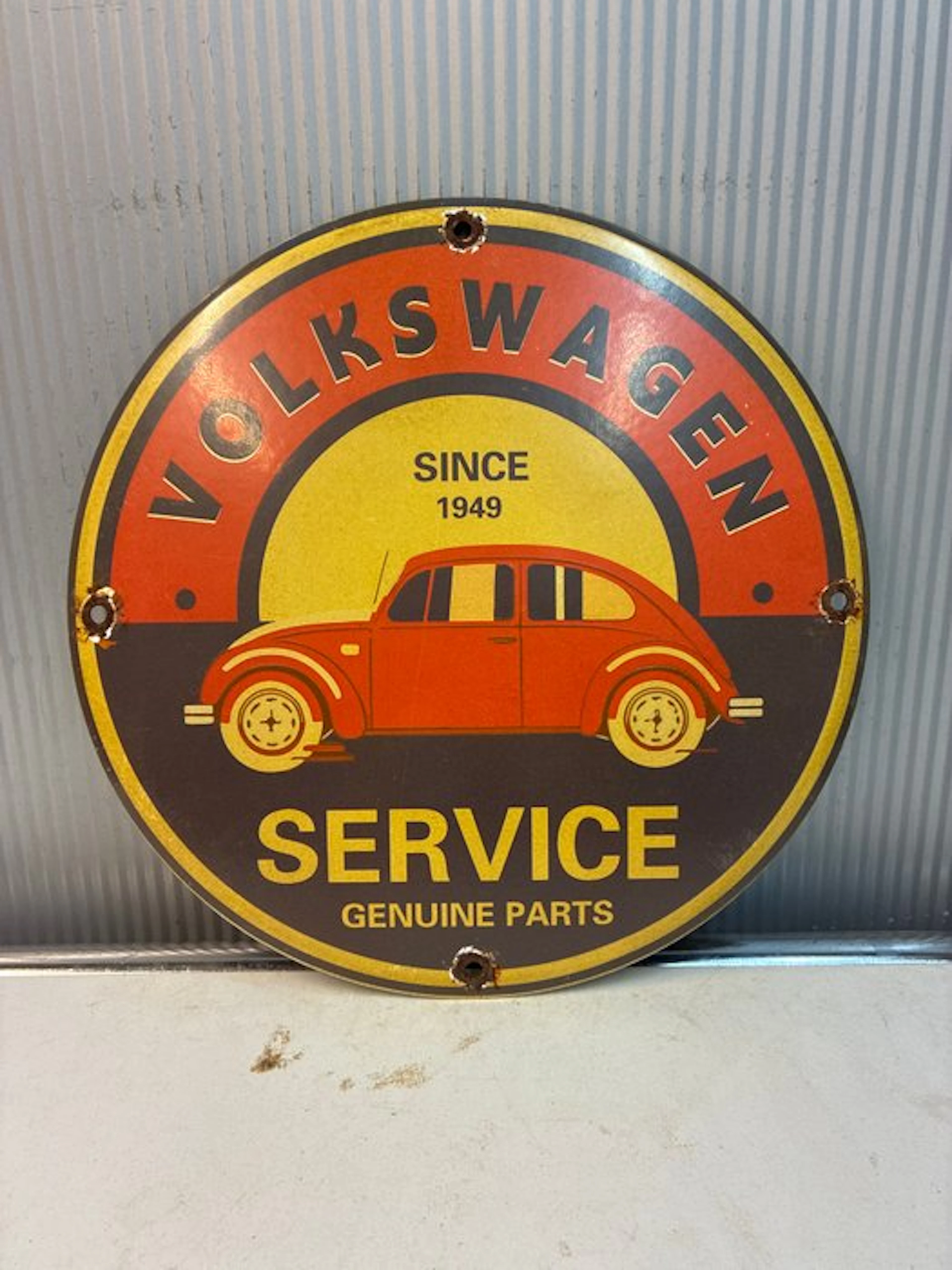 Volkswagen - Volkswagen Service – Enamel sign – VW Beetle...