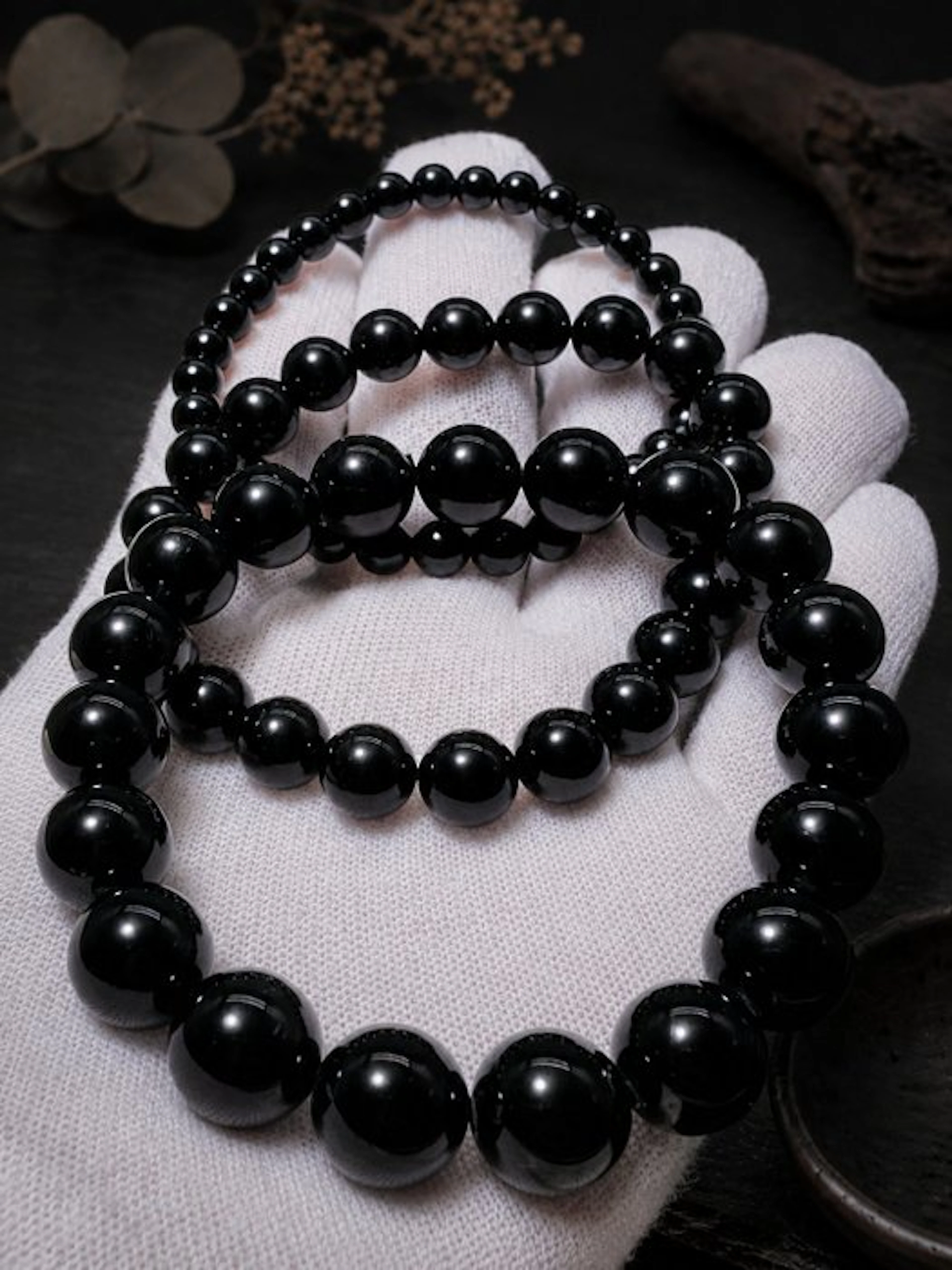 ***NO RESERVE*** Black Tourmaline Set of 3 Bracelets – Premium Quality