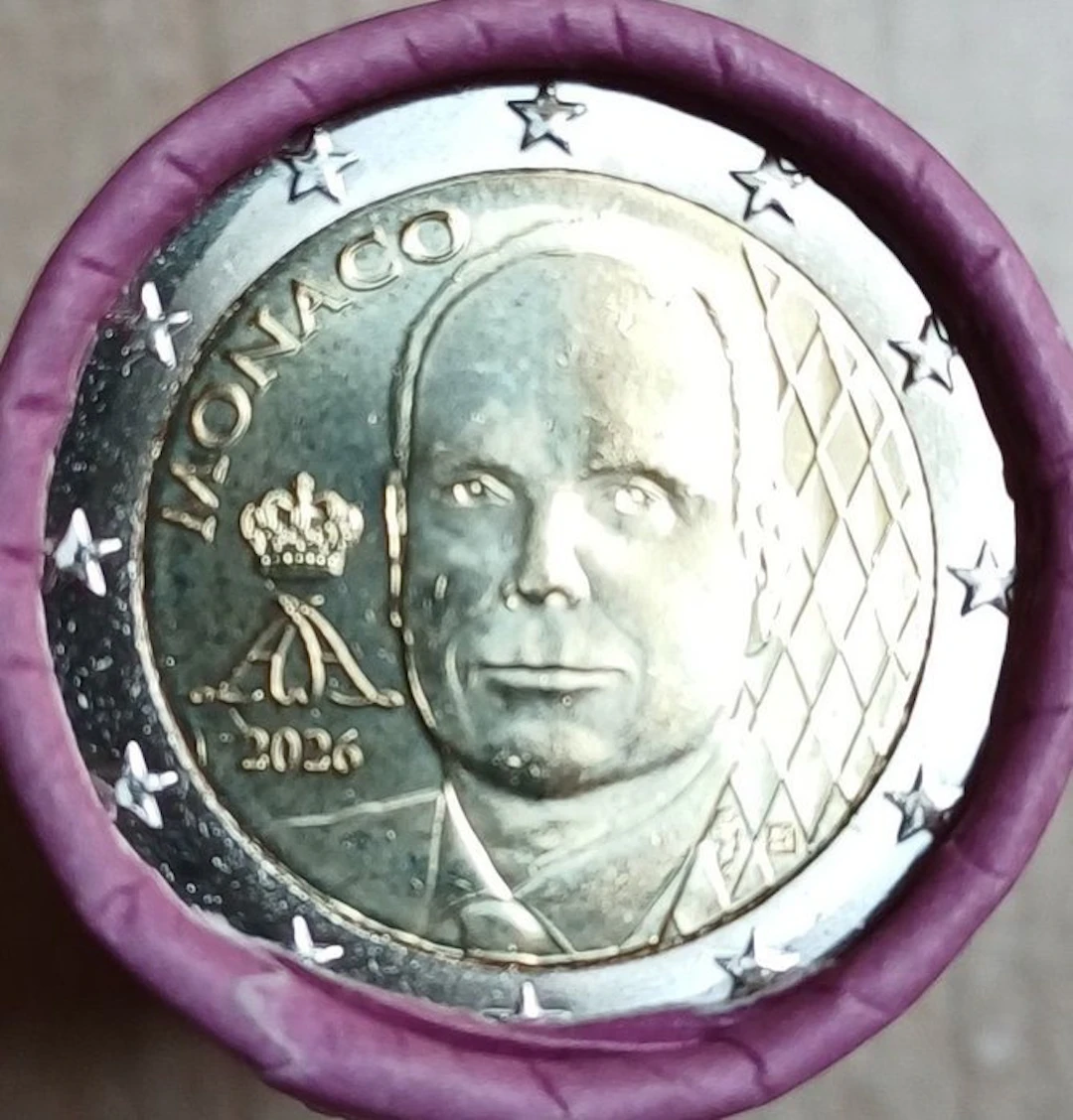 Monaco. 2 Euro 2026 "Nouvelle Face" (25 monnaies) en rouleau (No reserve price)