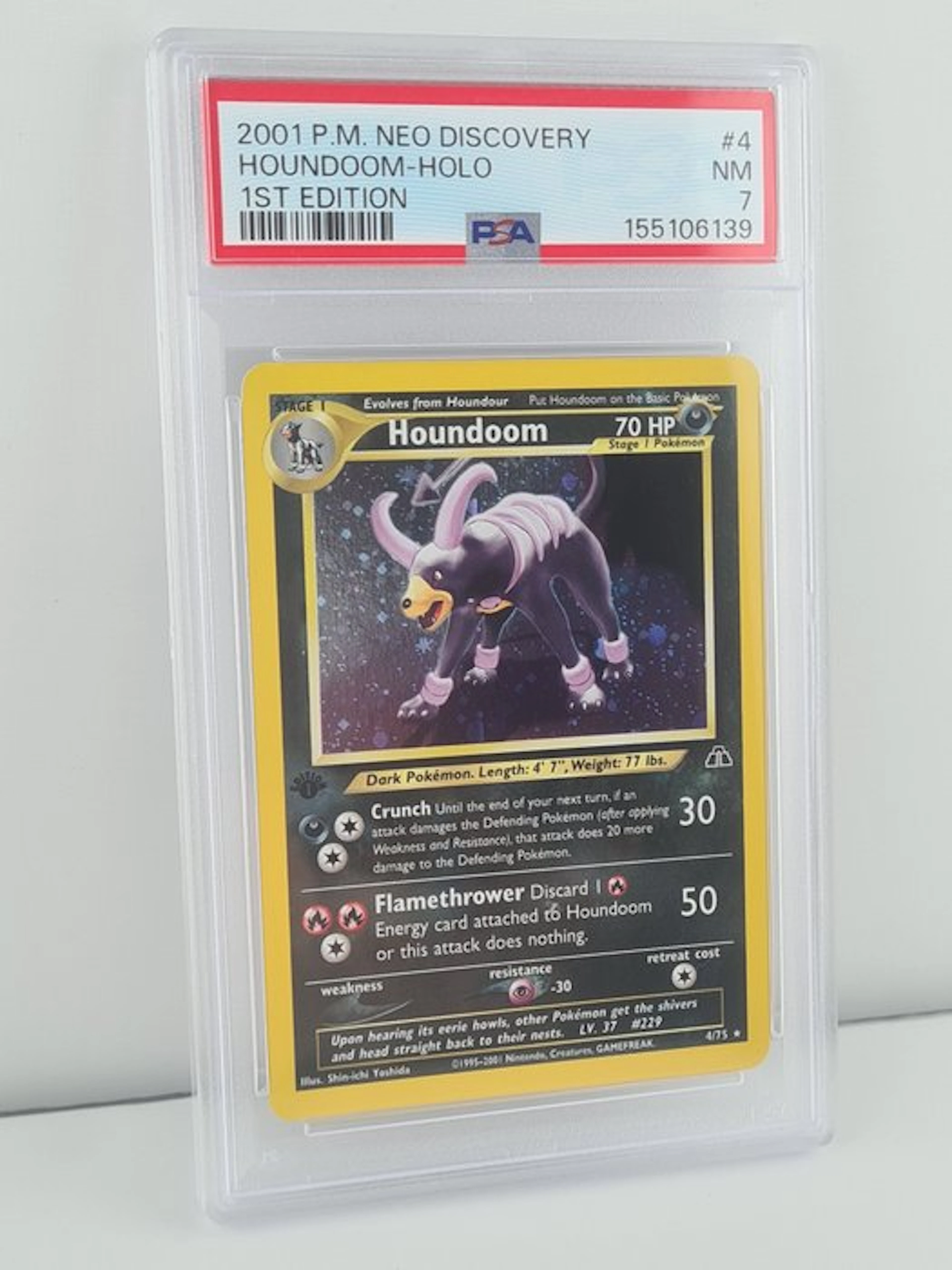 Pokémon - 1 Graded card - Houndoom 4/75 First edition