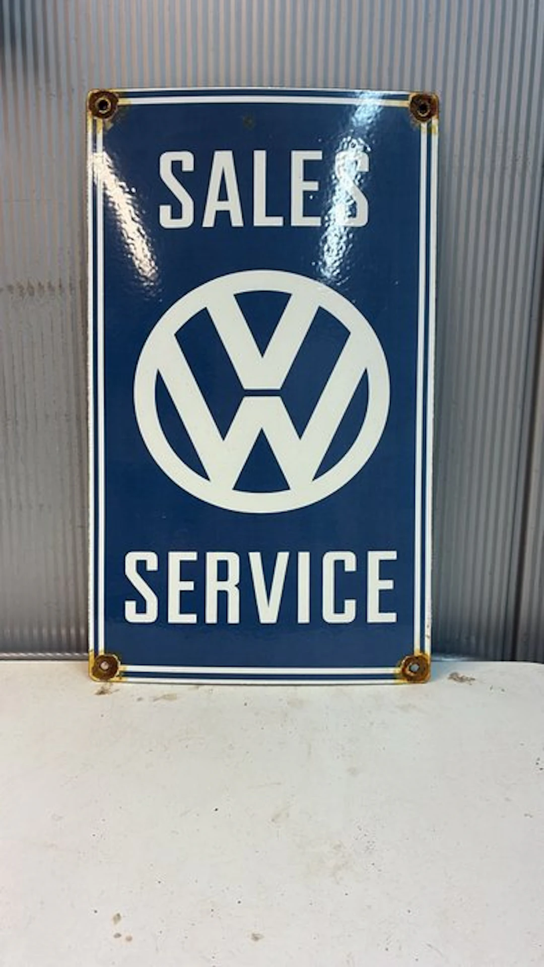 Volkswagen VW – Sales & Service – Emaille Reclamebord –...