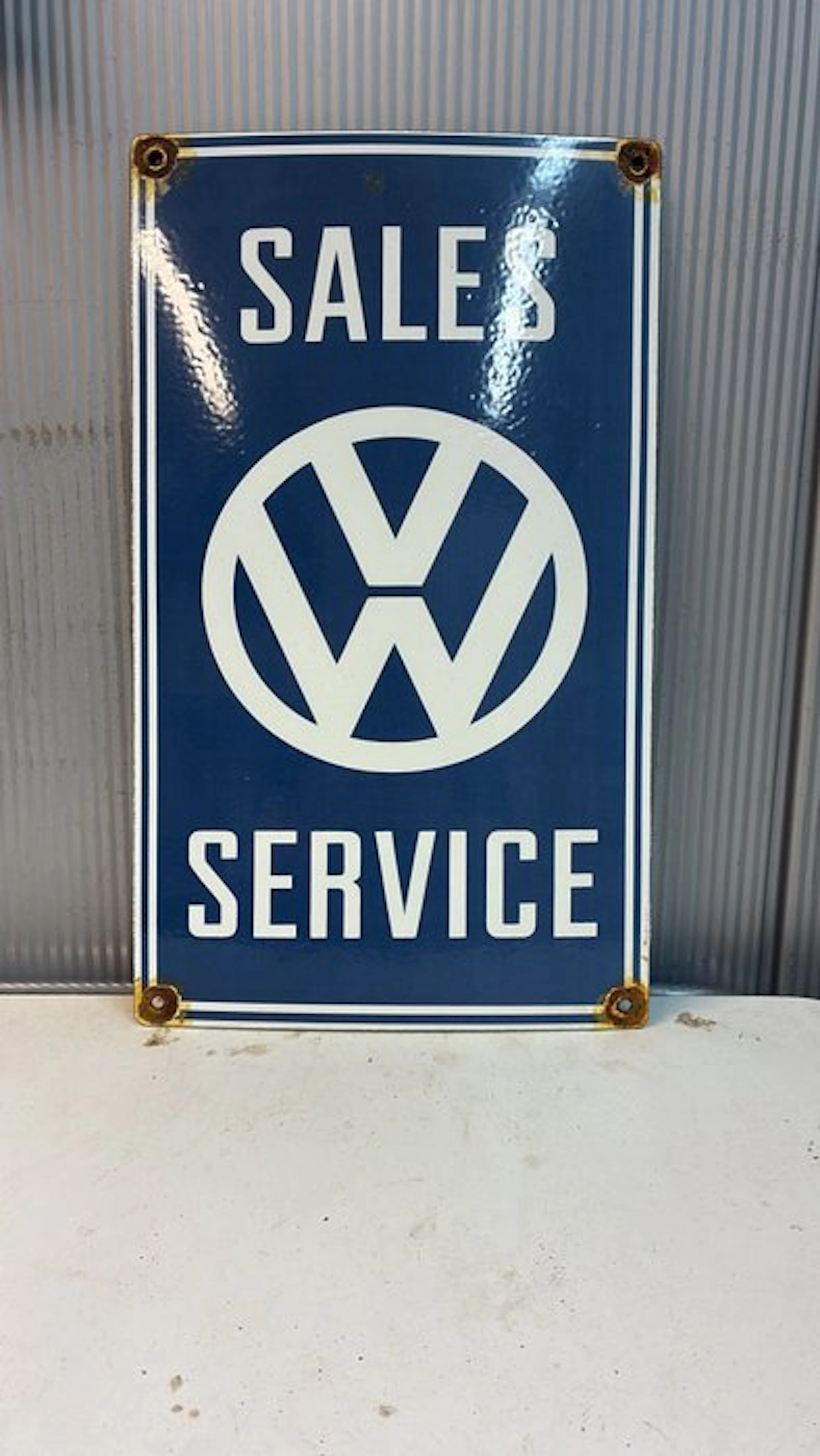 Volkswagen VW – Sales & Service – Emaille Reclamebord –...