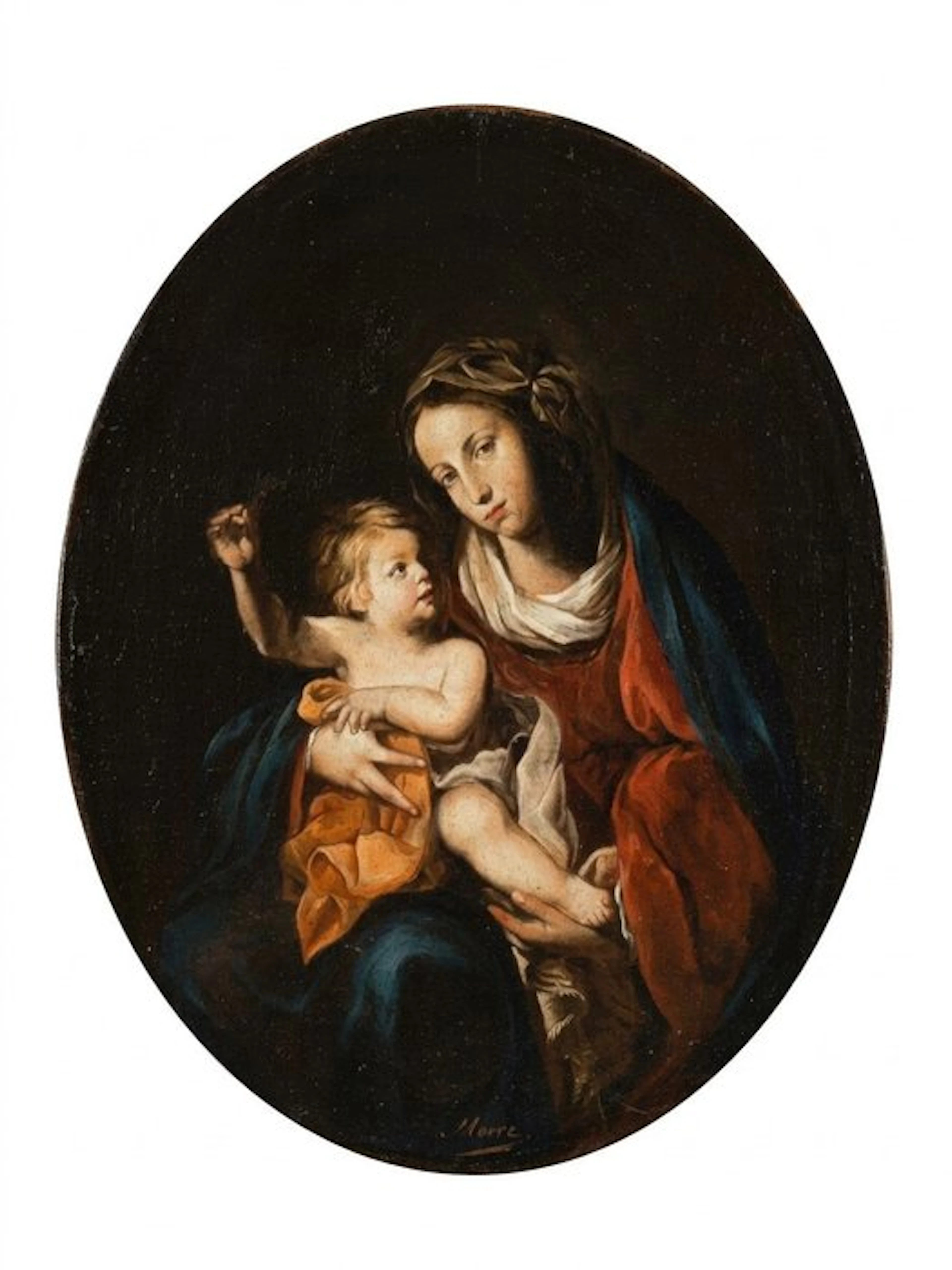 Scuola italiana (XX), da Massimo Stanzione - Madonna col bambino