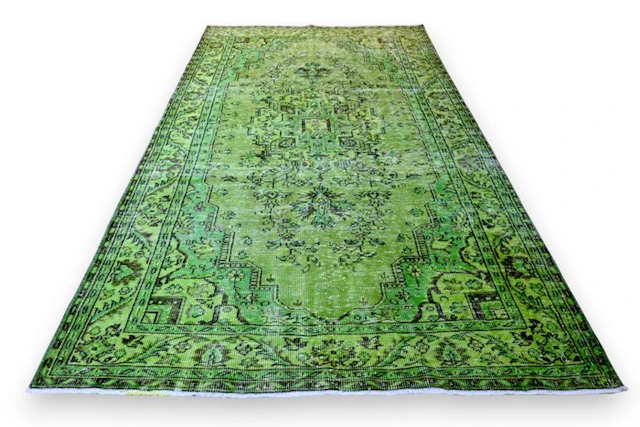 Green designer vintage - Rug - 310 cm - 185 cm - √ handmade √ certificate