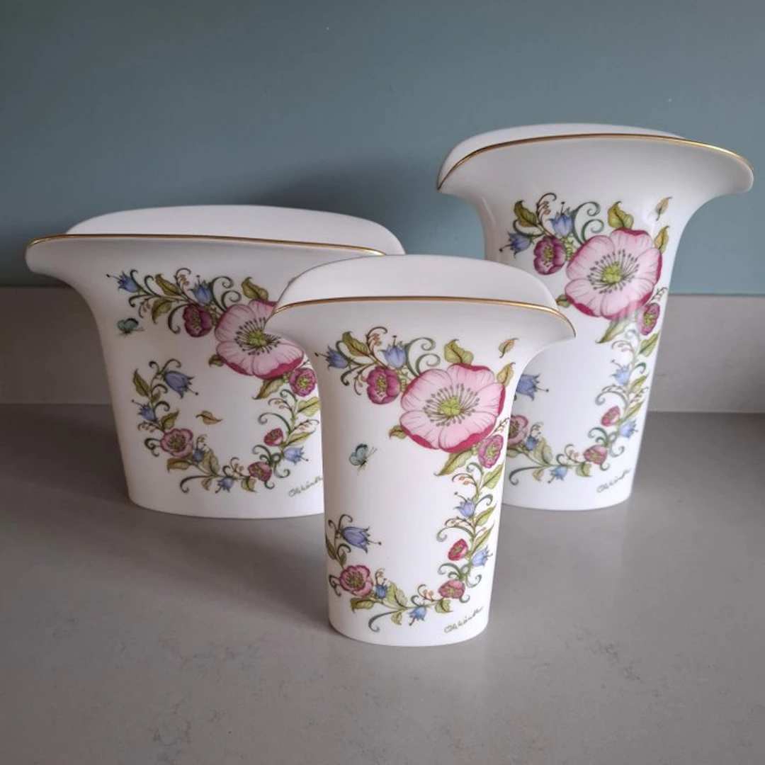 Hutschenreuther - Ole Winther - Vase (3) - Porcelain - Set of 3 vintage vases