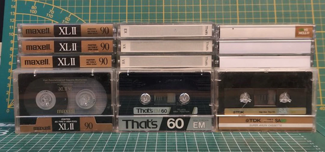 Maxell, Thats, TDK - XL II, SA, SA -X, VX, EX, EM Blank audio cassette