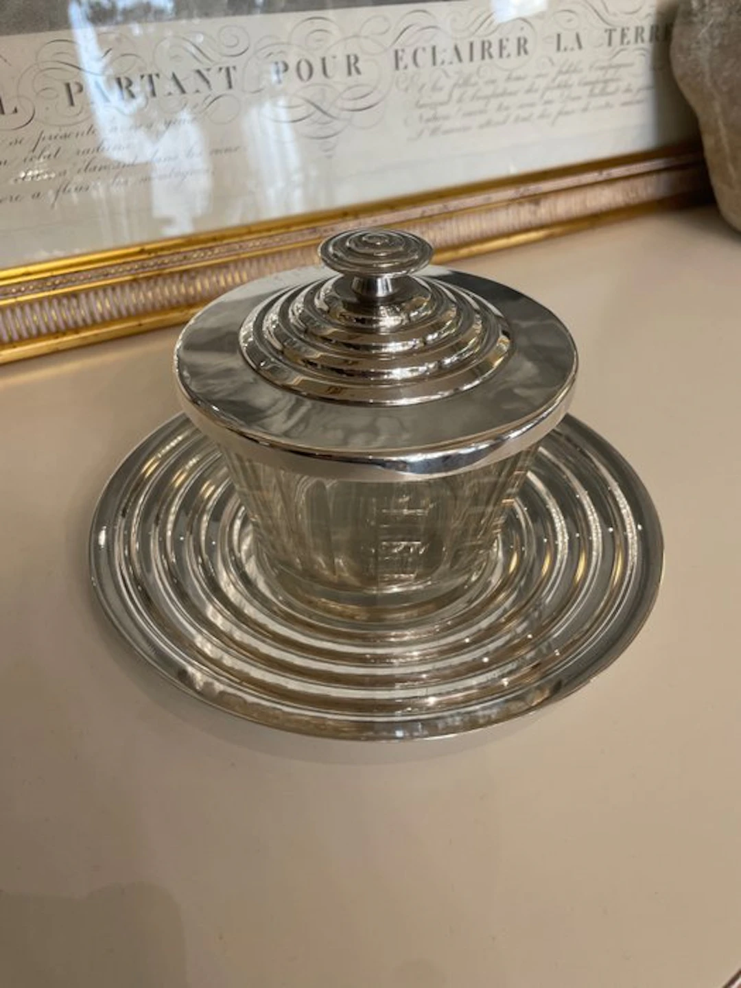 Christofle - Luc Lanel - Bowl - Ondulations - Glass, Silverplated