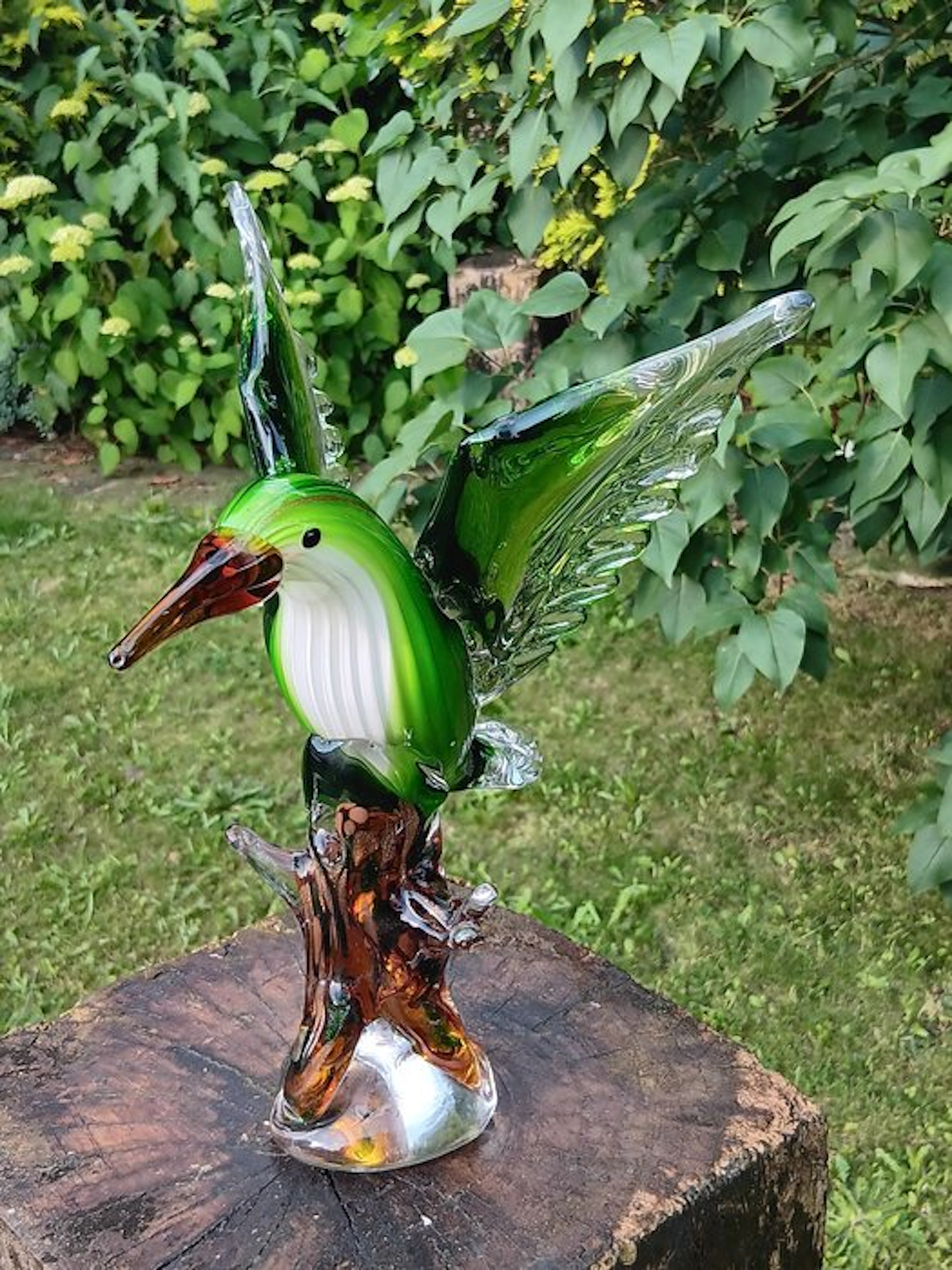 Sculpture, hummingbird - 30 cm - handmade glass