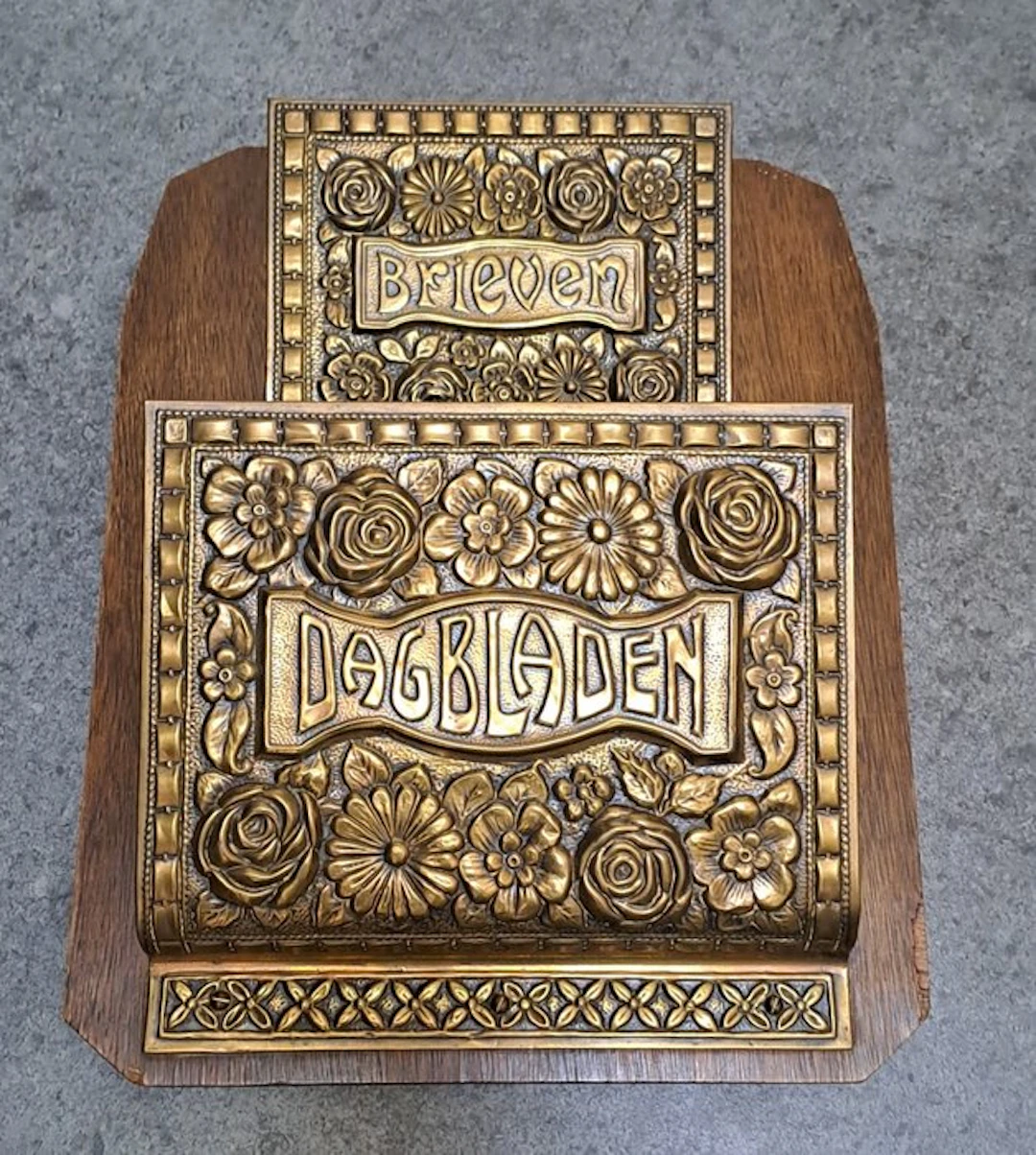 Magazine rack - Copper Wood - Art Deco holder