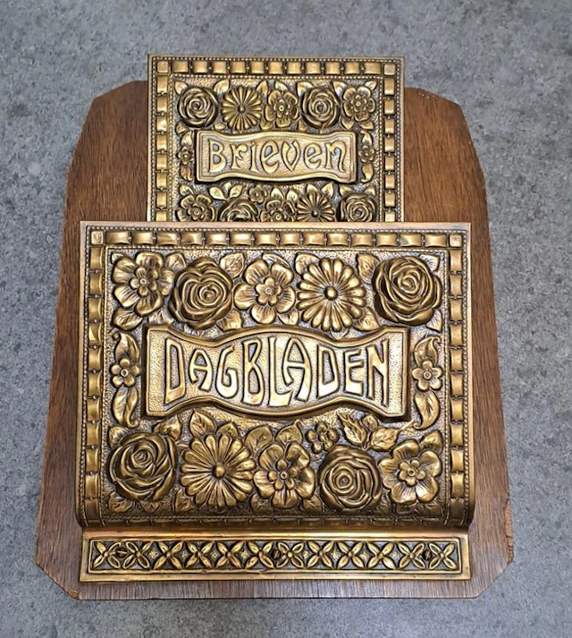 Magazine rack - Copper Wood - Art Deco holder