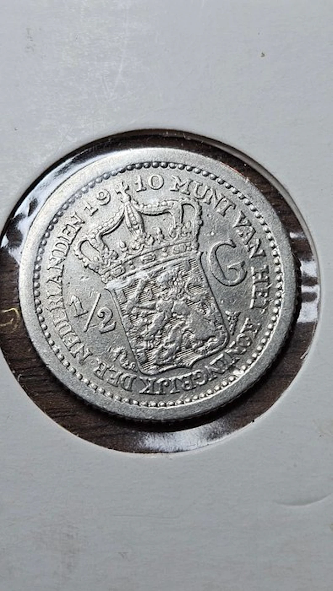 Netherlands. Wilhelmina. 1/2 Gulden 1910 (No reserve price)