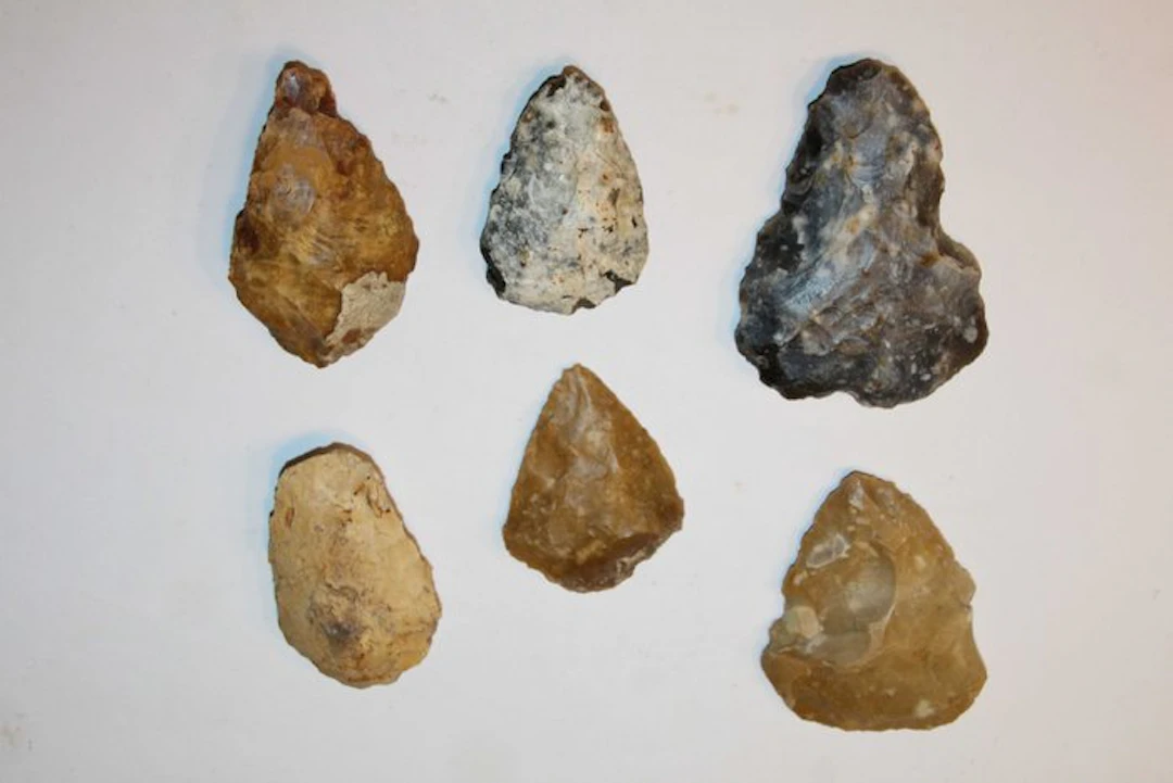 Paleolithic Flint 6 Bifaces - 117 mm