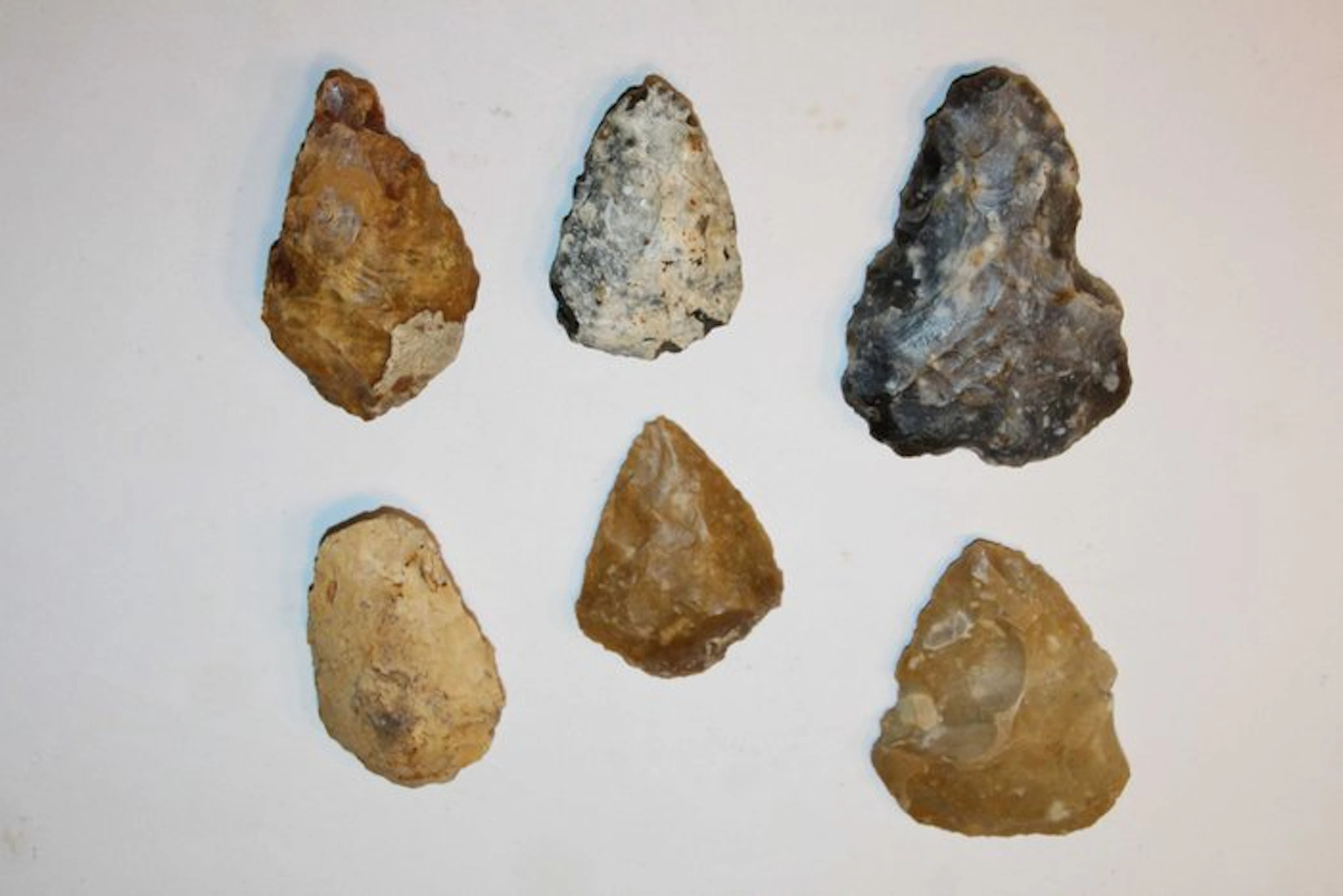 Paleolithic Flint 6 Bifaces - 117 mm