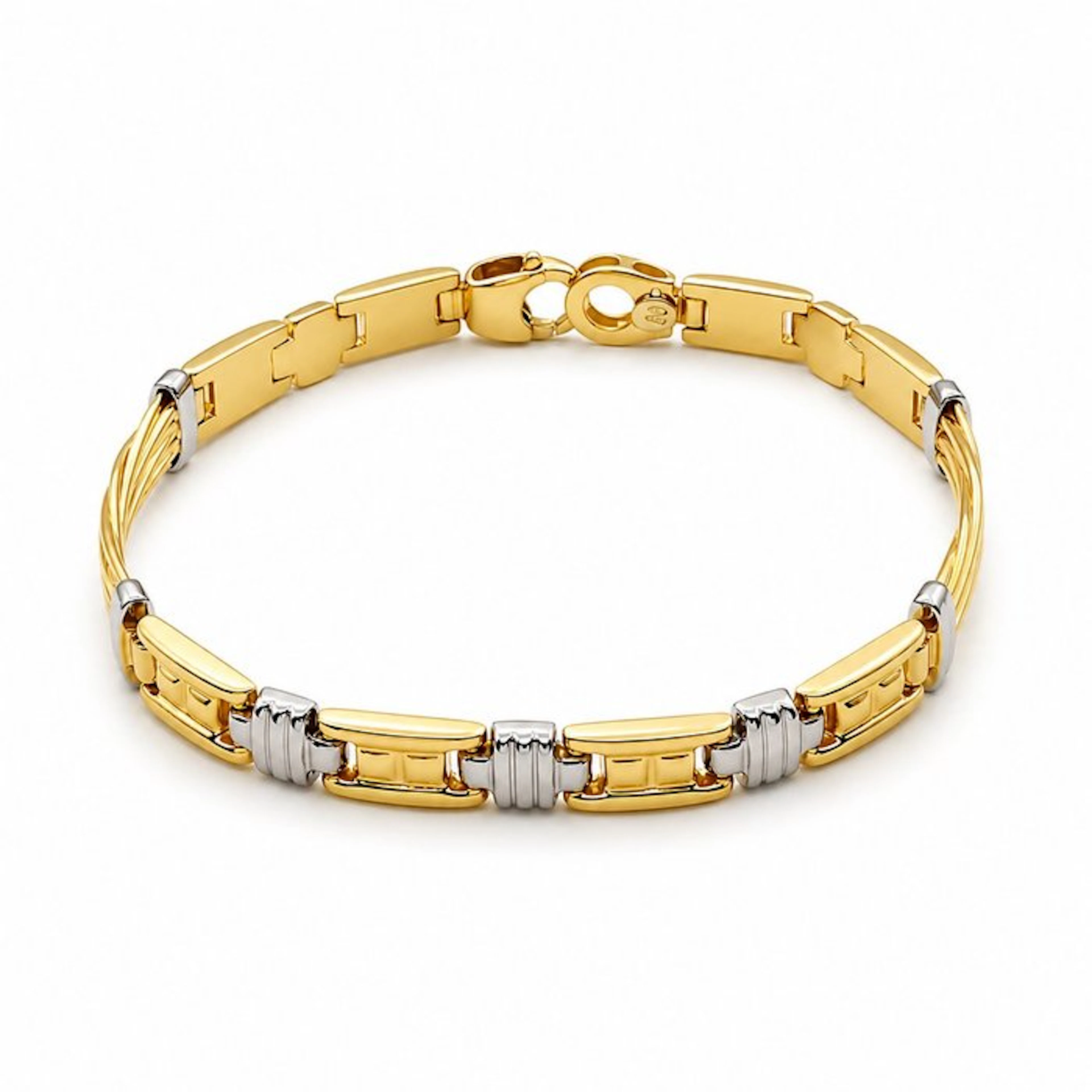 Bracelet - 18 kt. Yellow gold, White gold - Handmade - Made in Italy