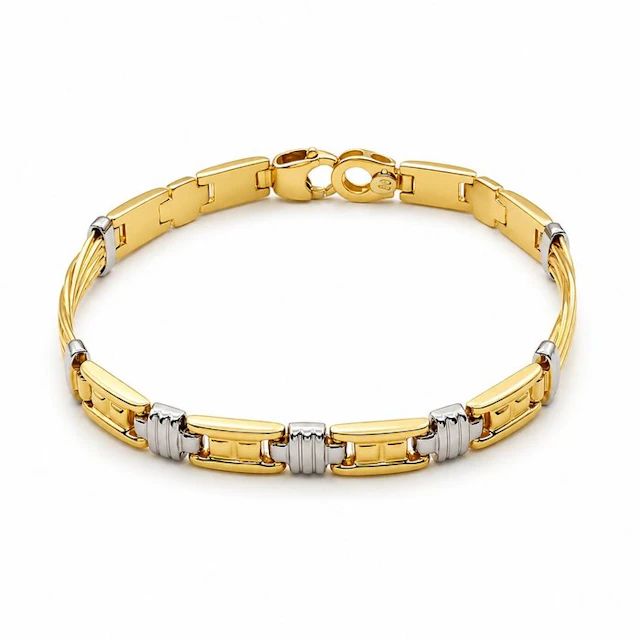 Bracelet - 18 kt. Yellow gold, White gold - Handmade - Made in Italy