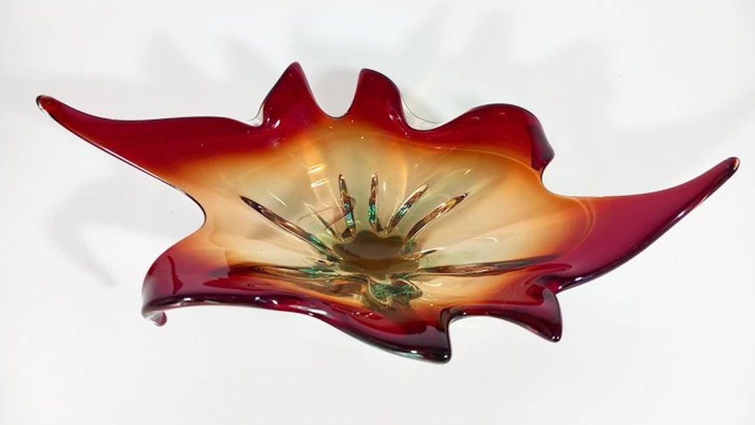Vase - Glass - Centerpiece 37 cm 1970