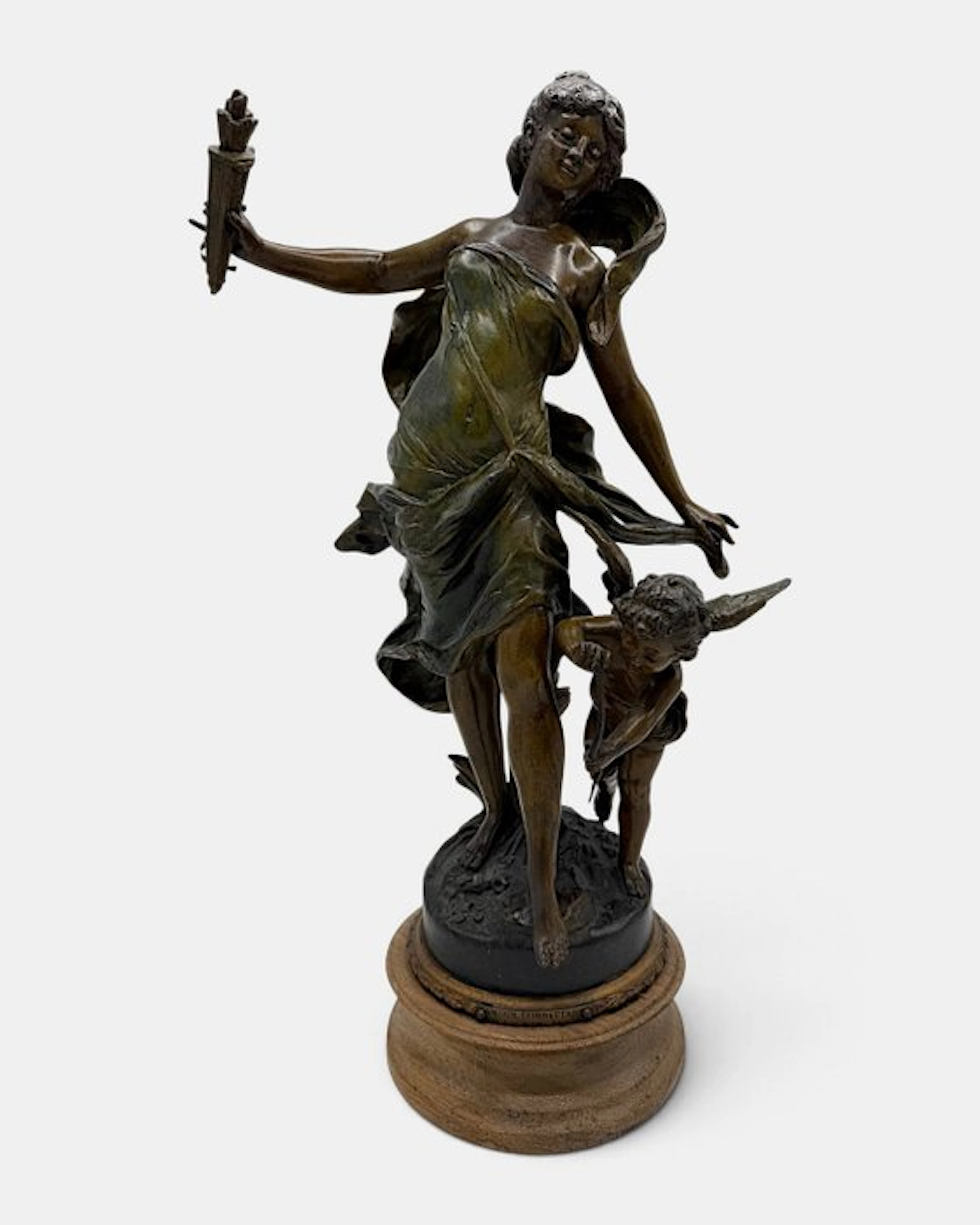 Auguste Moreau (1834-1917) - Sculpture, "Amour Combattant" - 50 cm - Spelter