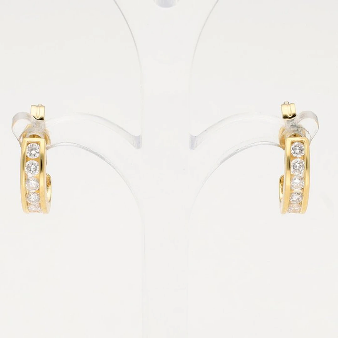 Earrings - 18 kt. Yellow gold Diamond (Natural)