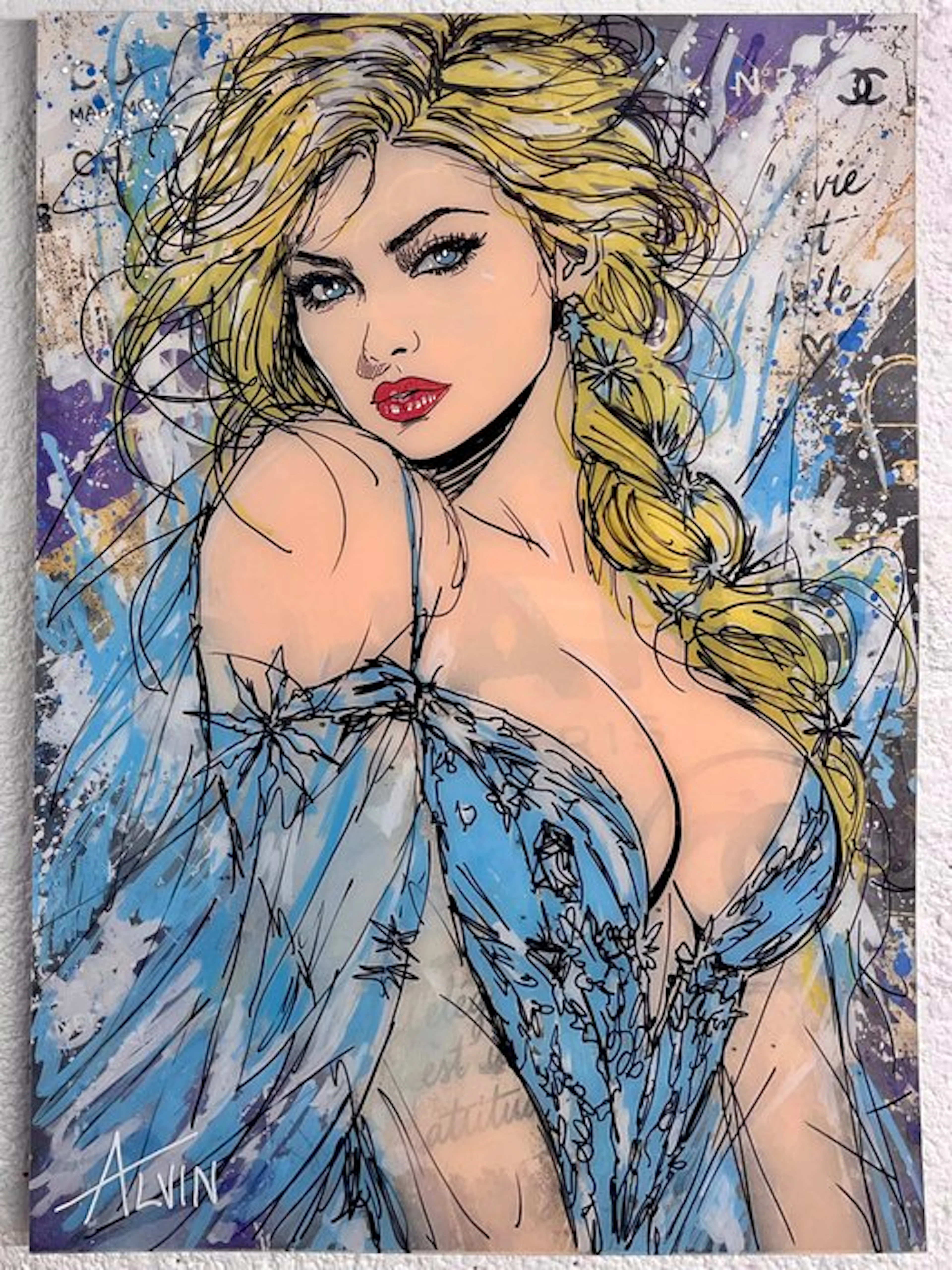 Alvin Silvrants - Glamour model Elsa - High Gloss cutting edge painting