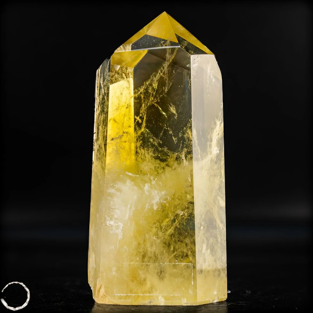 Gorgeous citrine obelisk – golden clarity with sparkling...