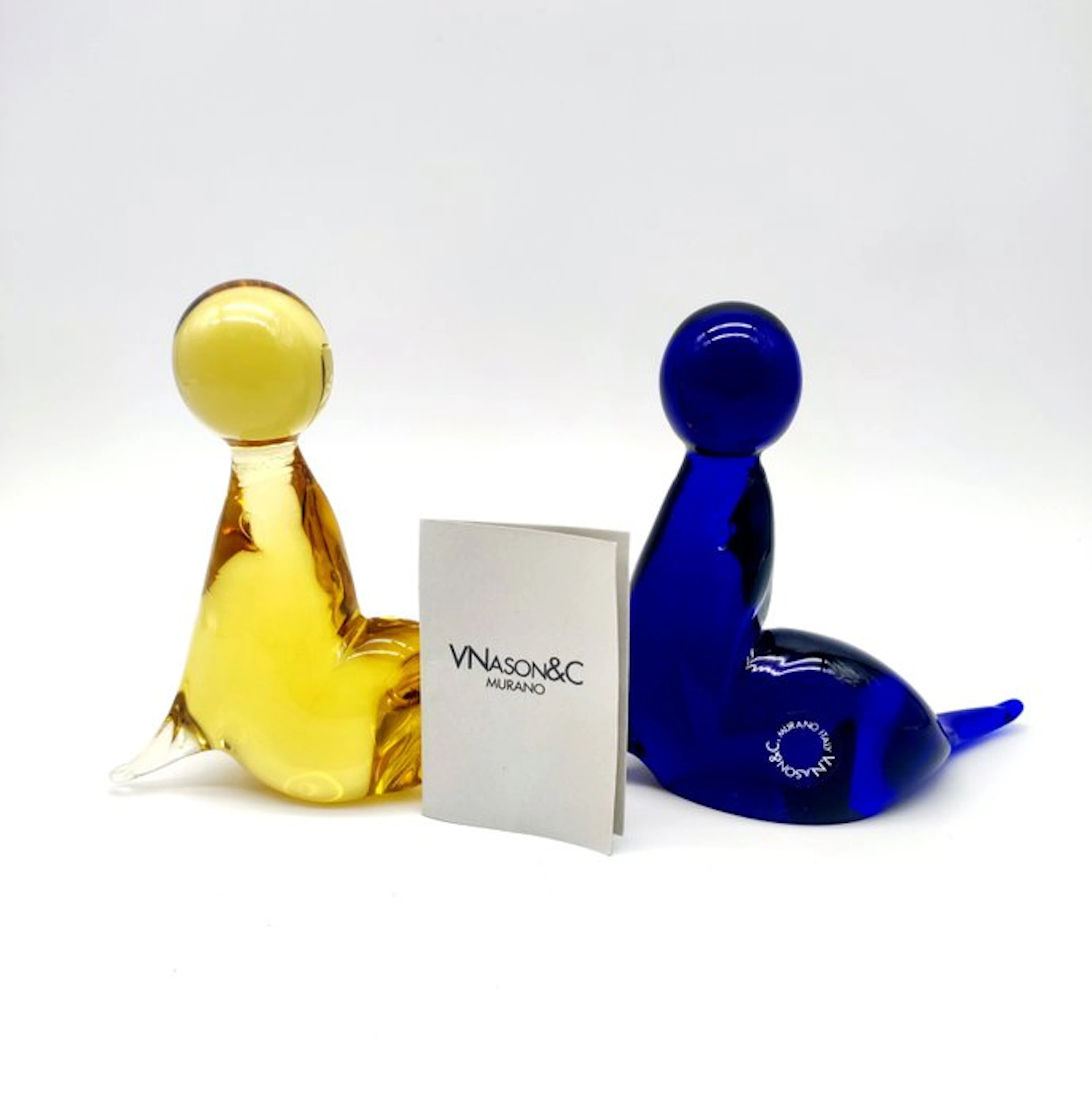 v.nason&c Murano - Carlo Nason - Paperweight (2) - Foche con Palla - Glass
