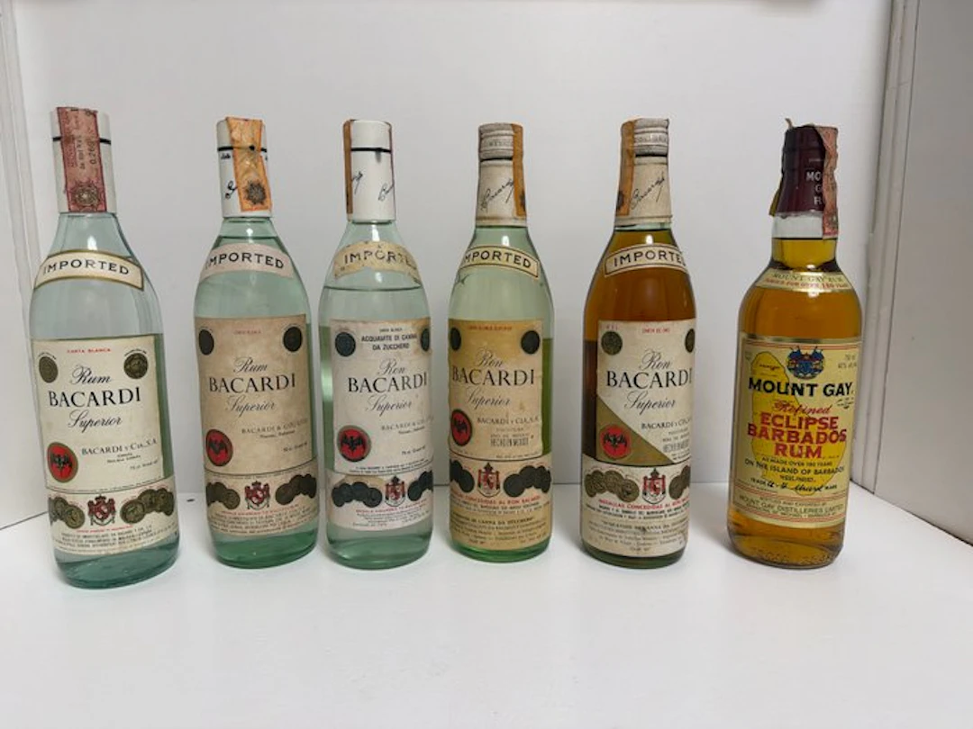 Bacardi, Mount Gay - Collection + Eclipse Barbados Rum - b. 1960s, 1970s, 1980s