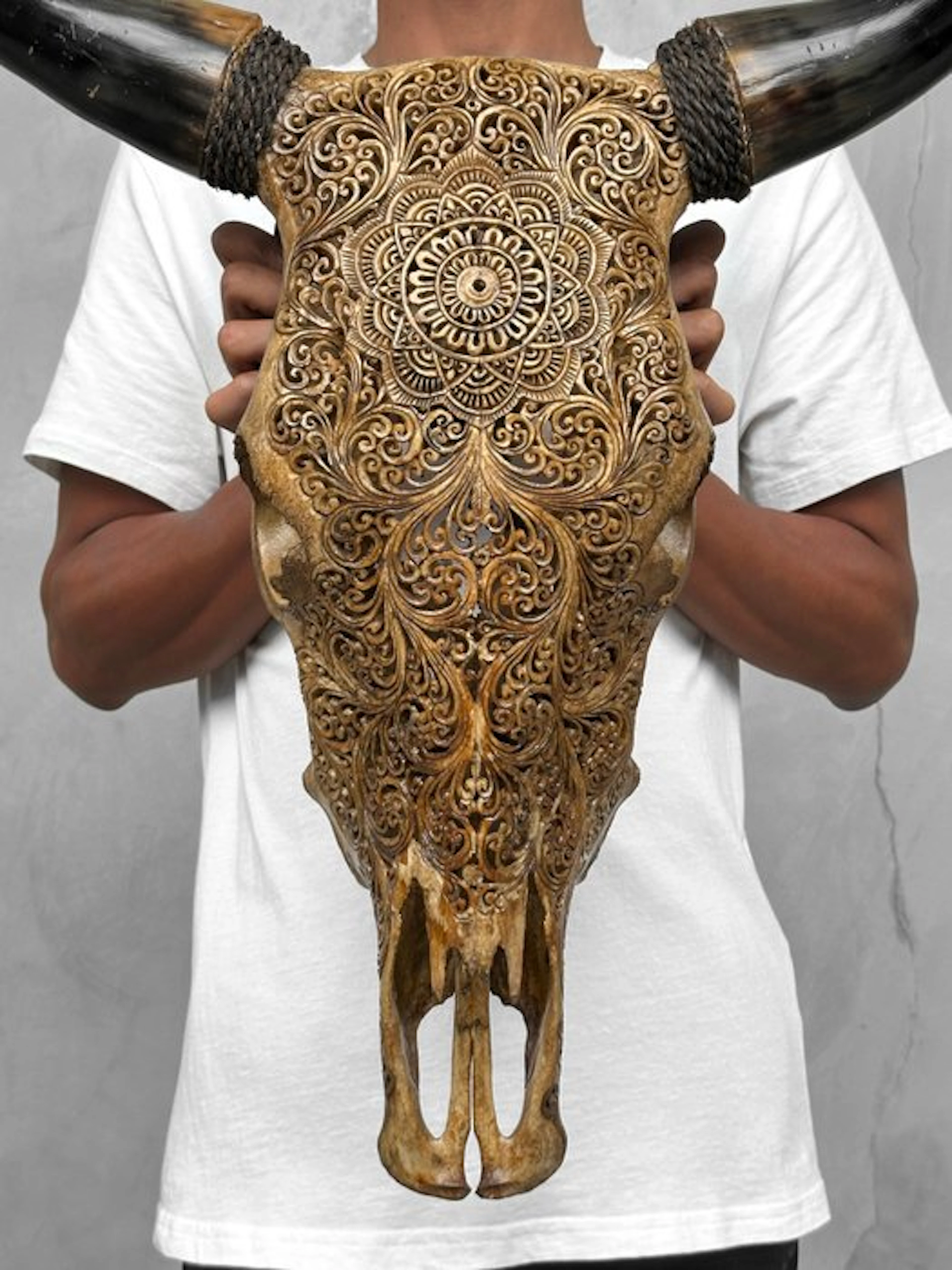 NO RESERVE PRICE - Authentic Large Brown- Hand Carved...