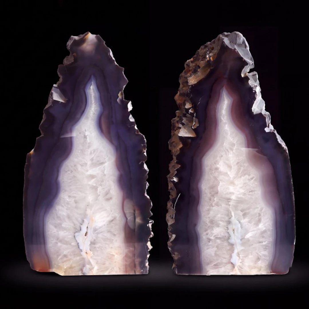 XL Natural Agate - 25x16x12 cm - Matched Pair Geode- 11 kg