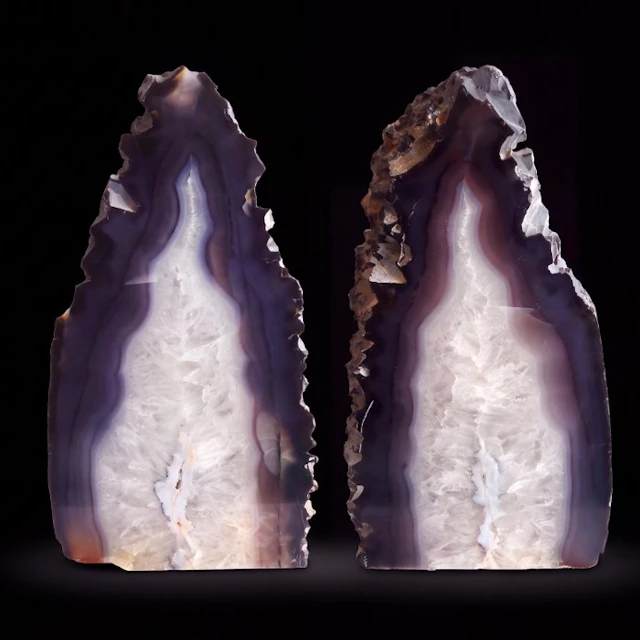 XL Natural Agate - 25x16x12 cm - Matched Pair Geode- 11 kg
