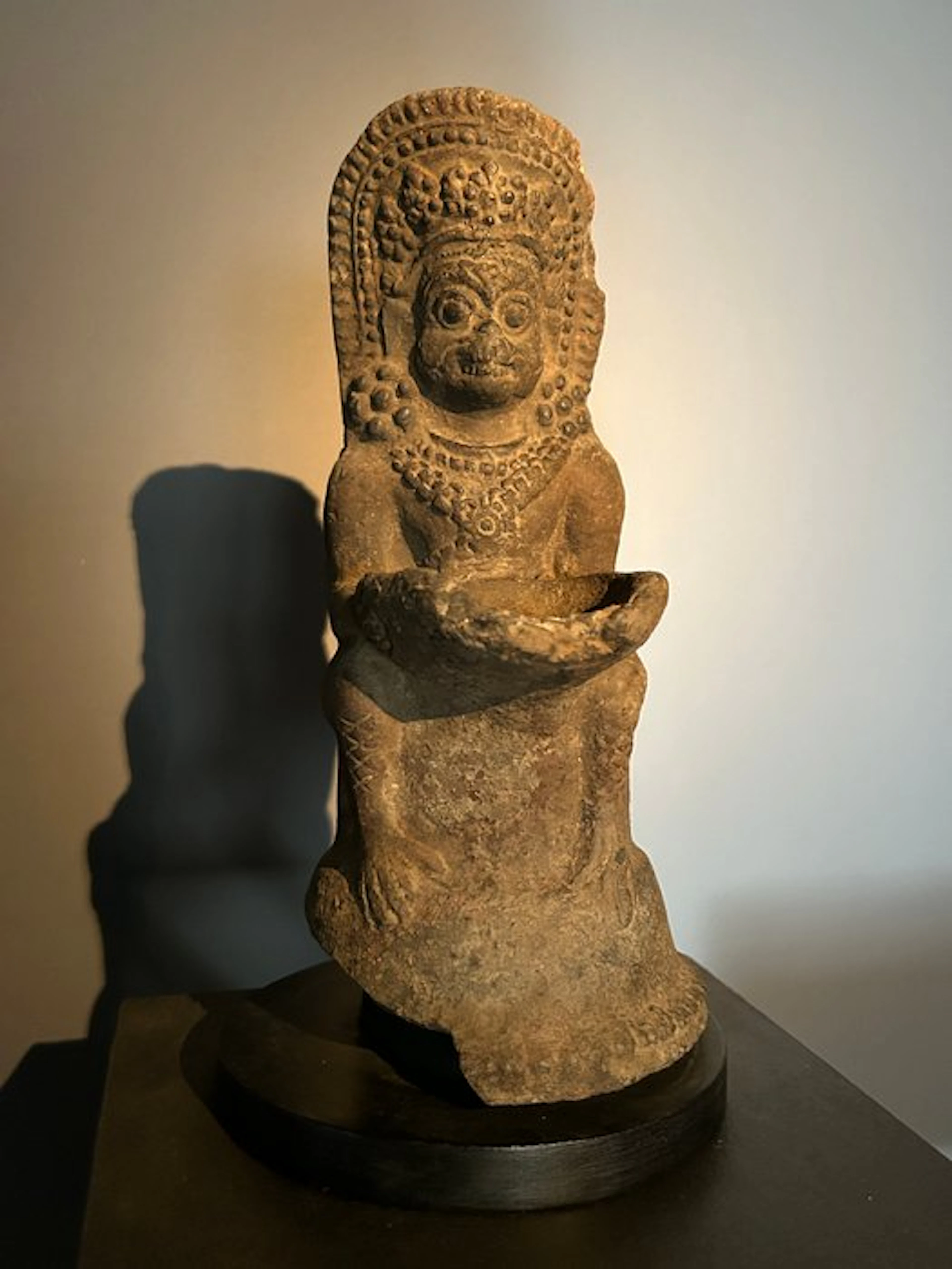 Garuda oil lamp - Terracotta - Nepal - Principles of the 20th Century