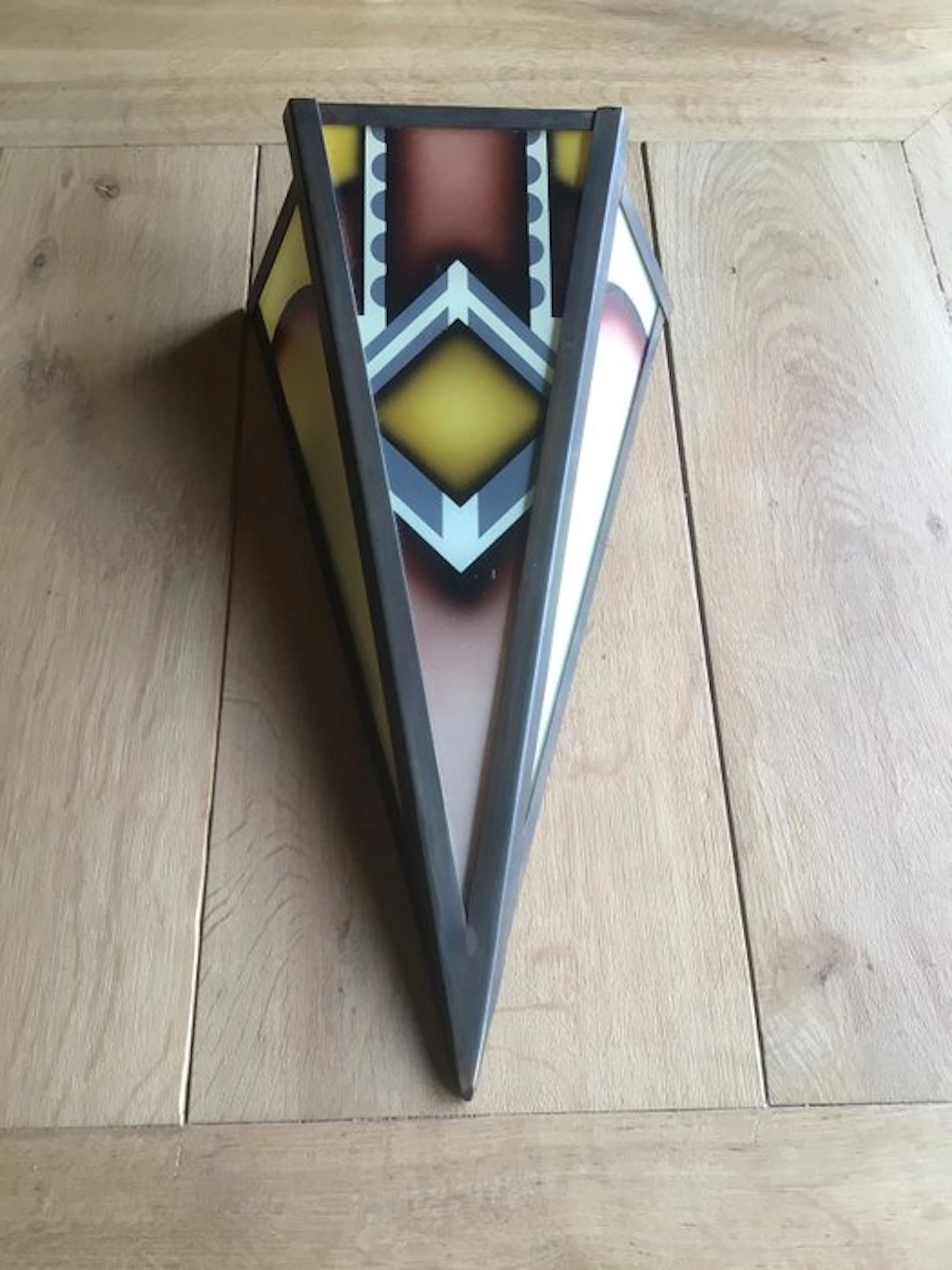 Wall lamp - Glass, Brass - Art Deco wall lamp