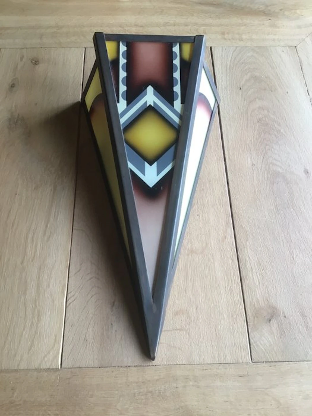 Wall lamp - Glass, Brass - Art Deco wall lamp