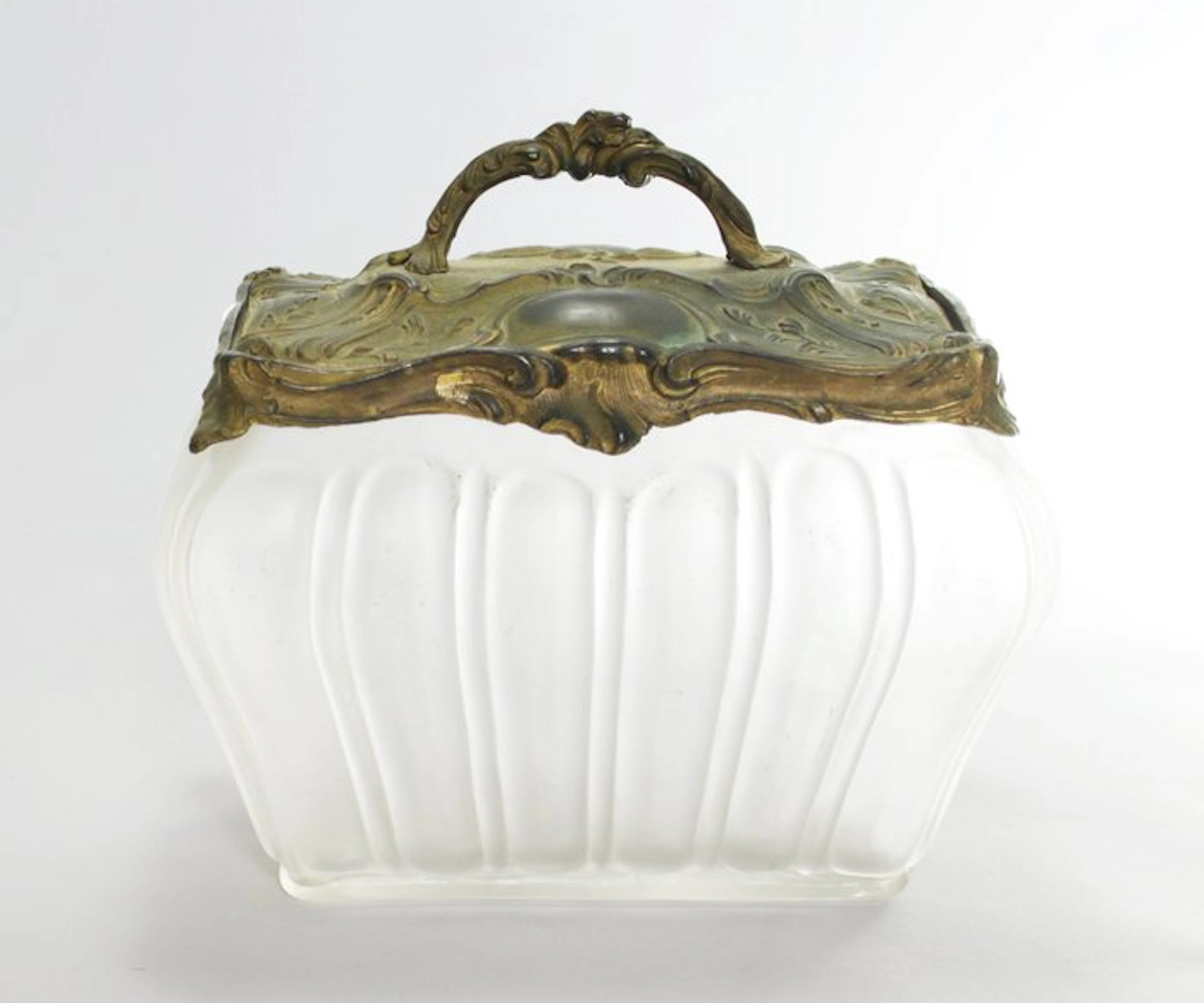 Cookie jar - Art Nouveau - frosted glass