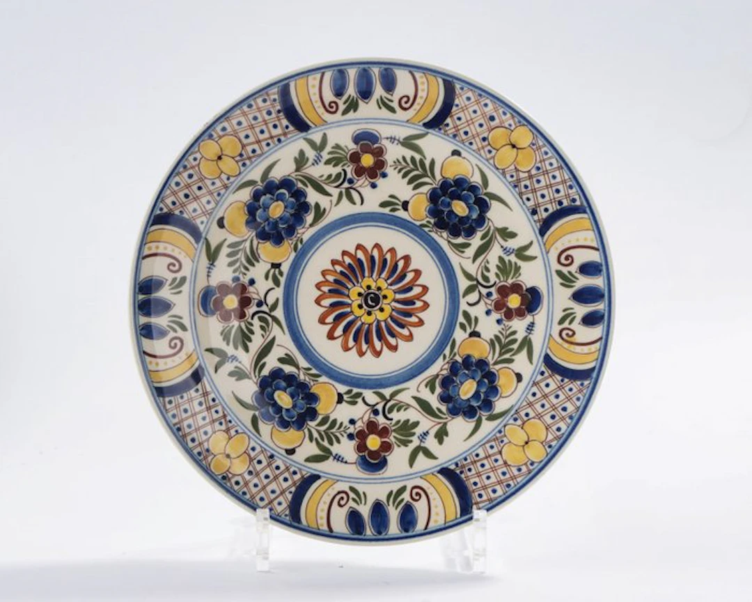 Ram, Plateelbakkerij - Wall plate - Delfts polychroom met...