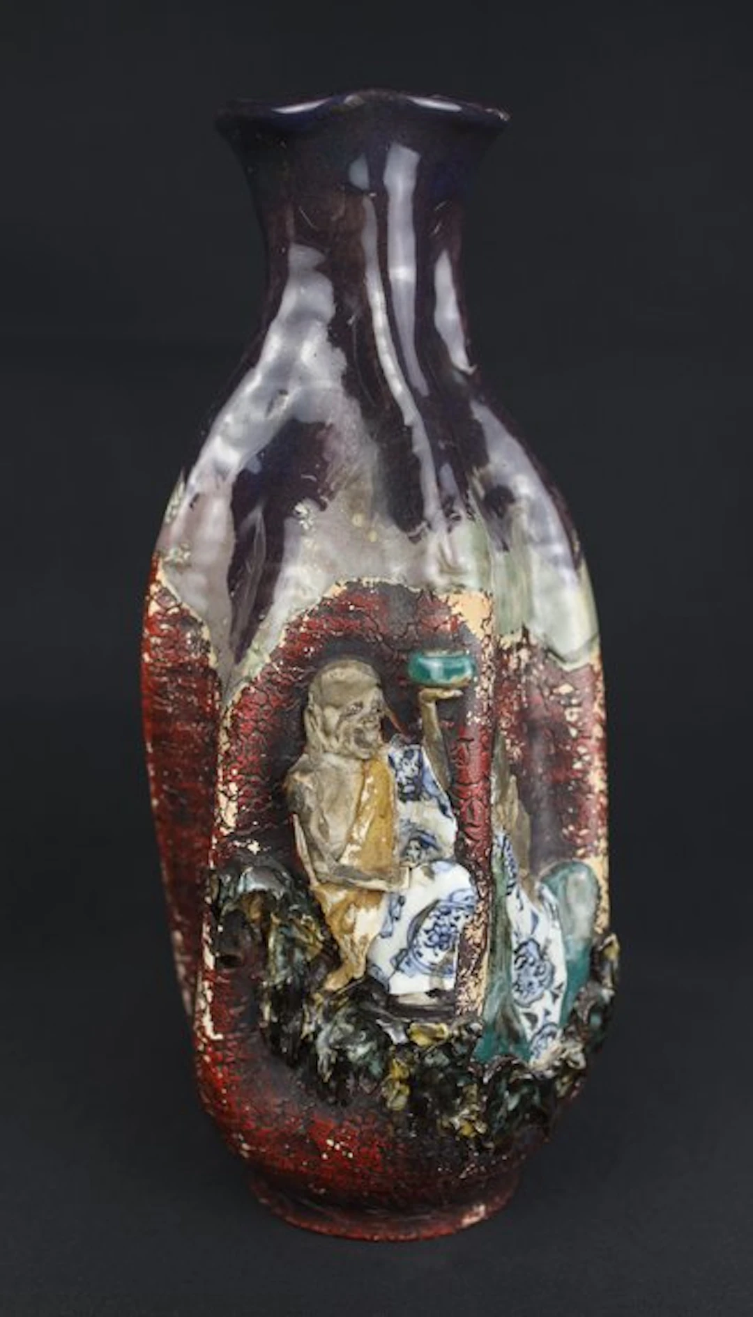 Large Sumida-gawa Splendid Vase (Sumida-yaki
