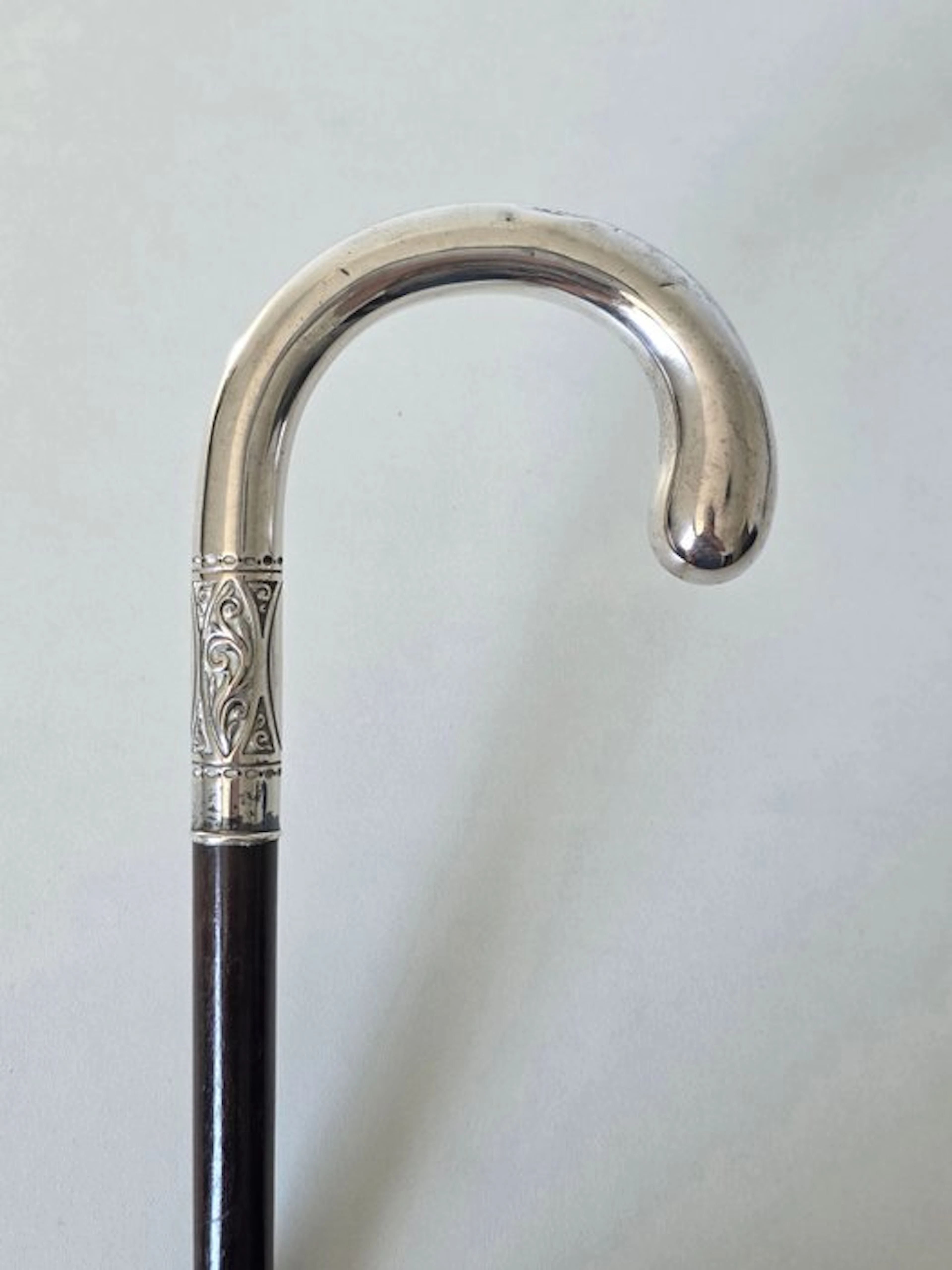 Zilver 800, Gedetailleerde Walking stick - .800 silver - Art Nouveau