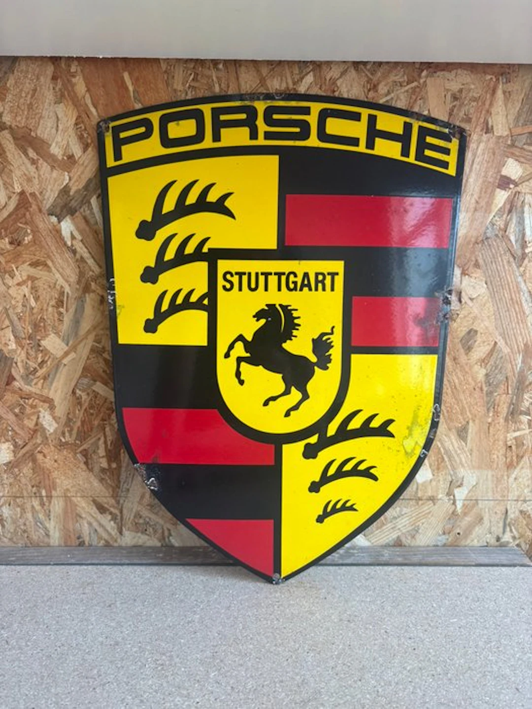 Porsche - Magnificent enamelled plaque XL - VINTAGE...