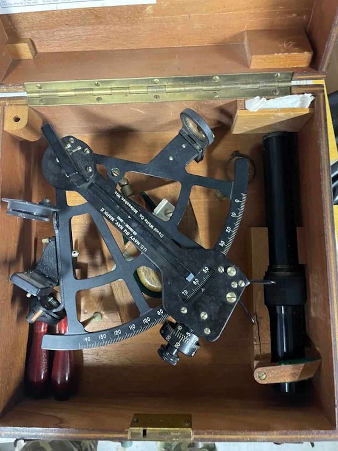 Sextant - Metal, Wood - David White Company - Model Mark II