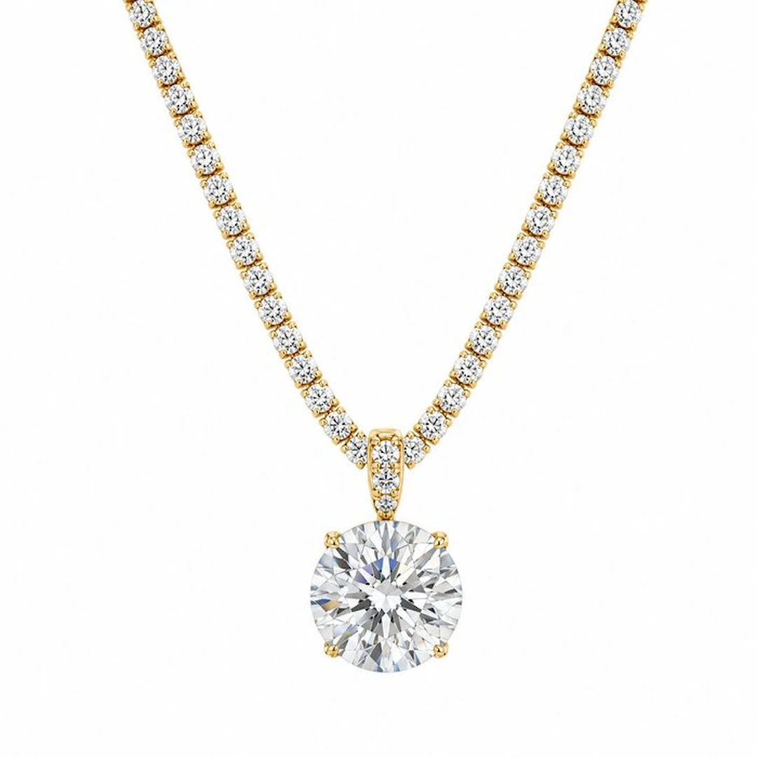 Necklace - 14 kt. Yellow gold - 18.13ct. tw. Diamond (Lab-grown) - Diamond