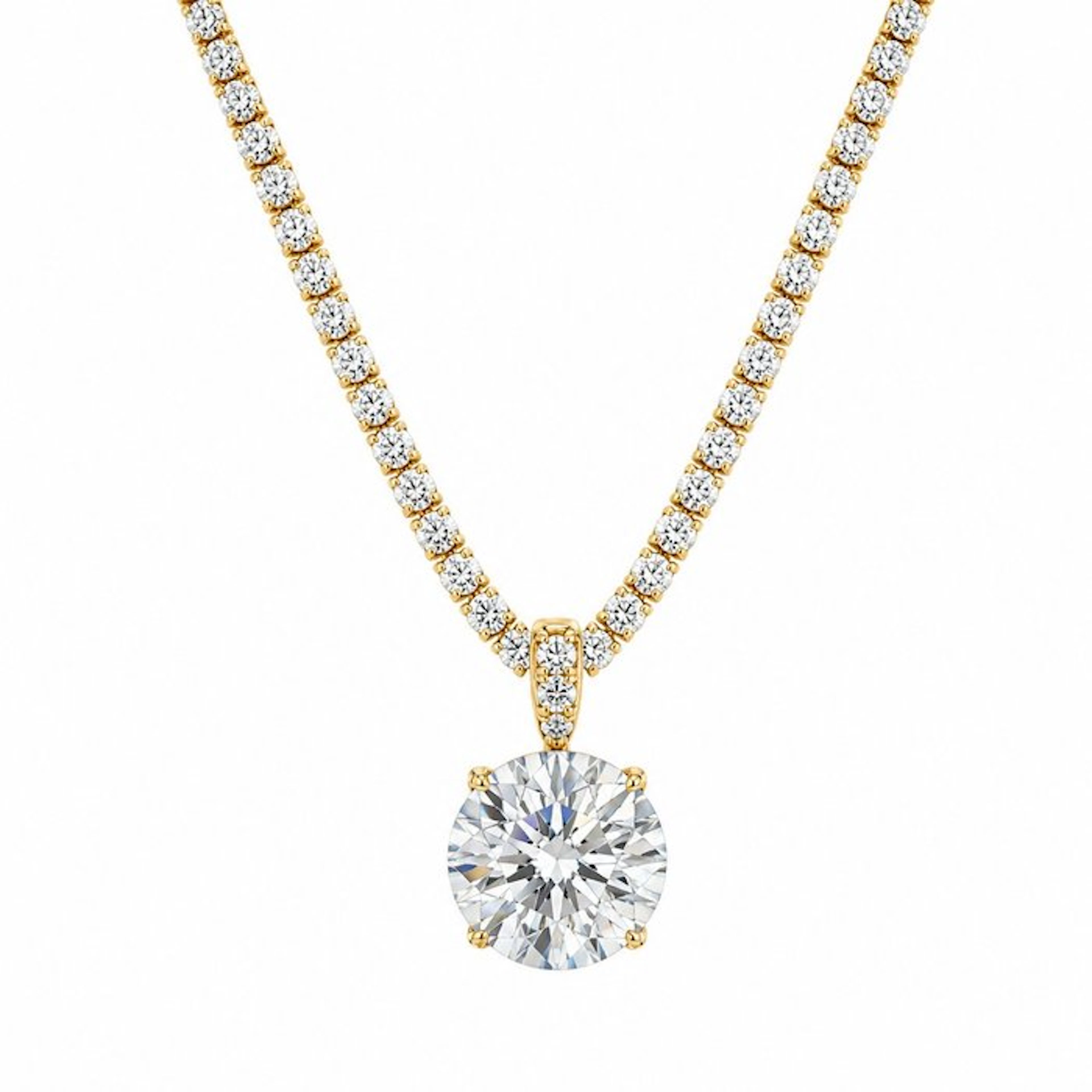Necklace - 14 kt. Yellow gold - 18.13ct. tw. Diamond (Lab-grown) - Diamond