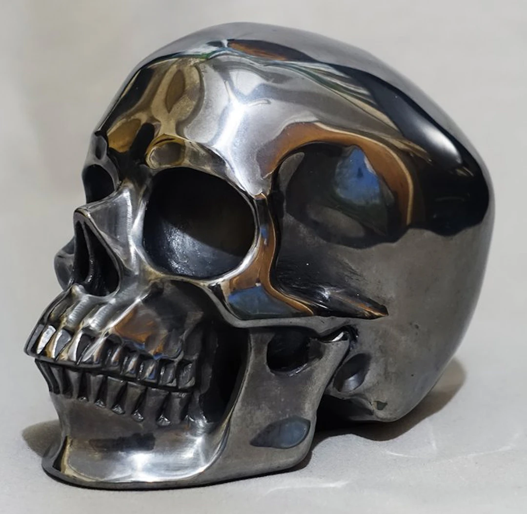 Hand-Carved Human Skull in Tera-Herz Crystal...