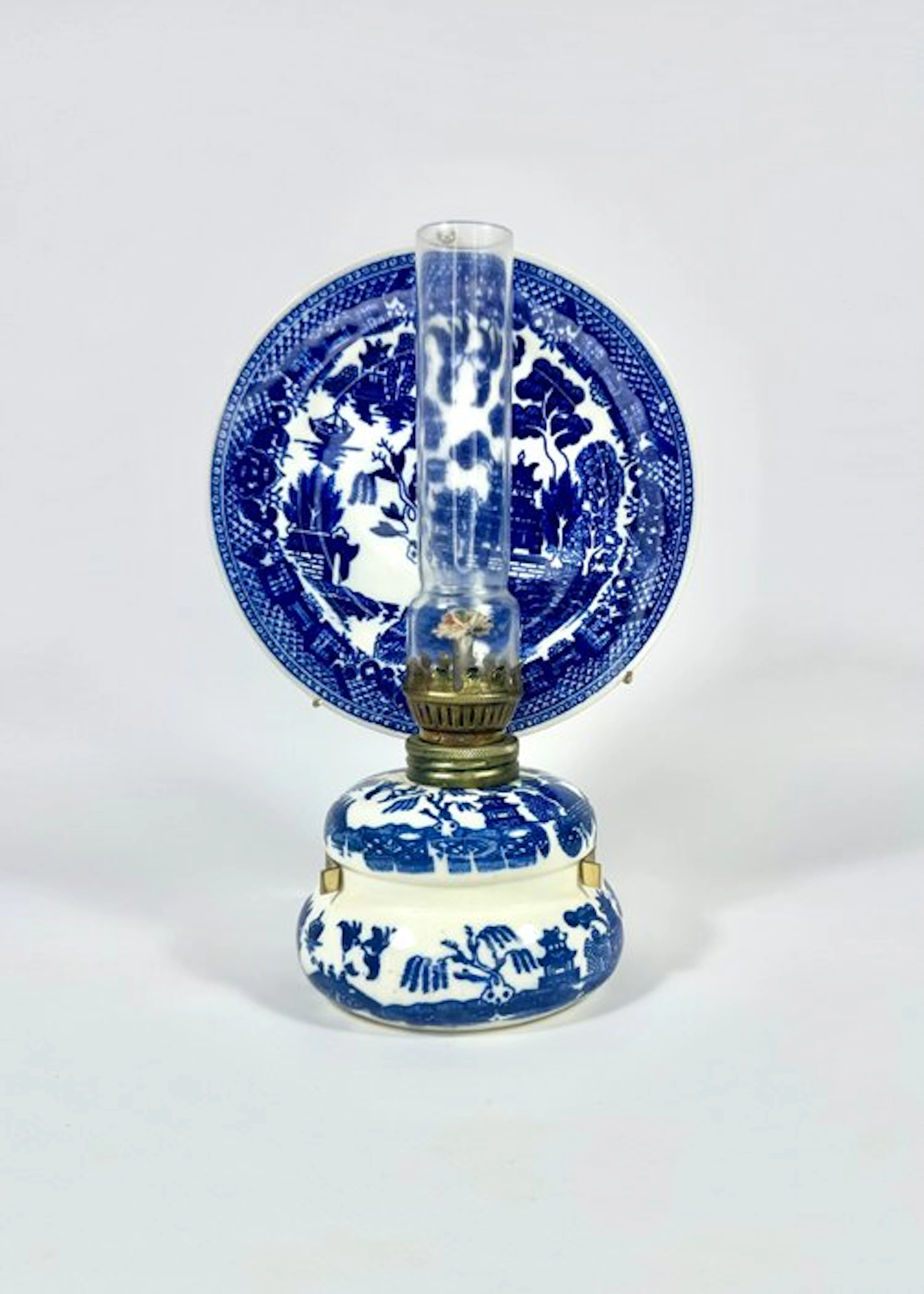 Kerosene lamp - Blue Willow - Porcelain