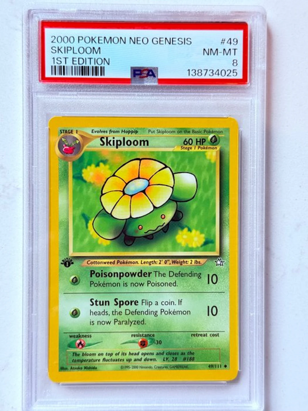 Pokémon - 1 Graded card - Skiploom #49 First edition - PSA 8 - Various sets
